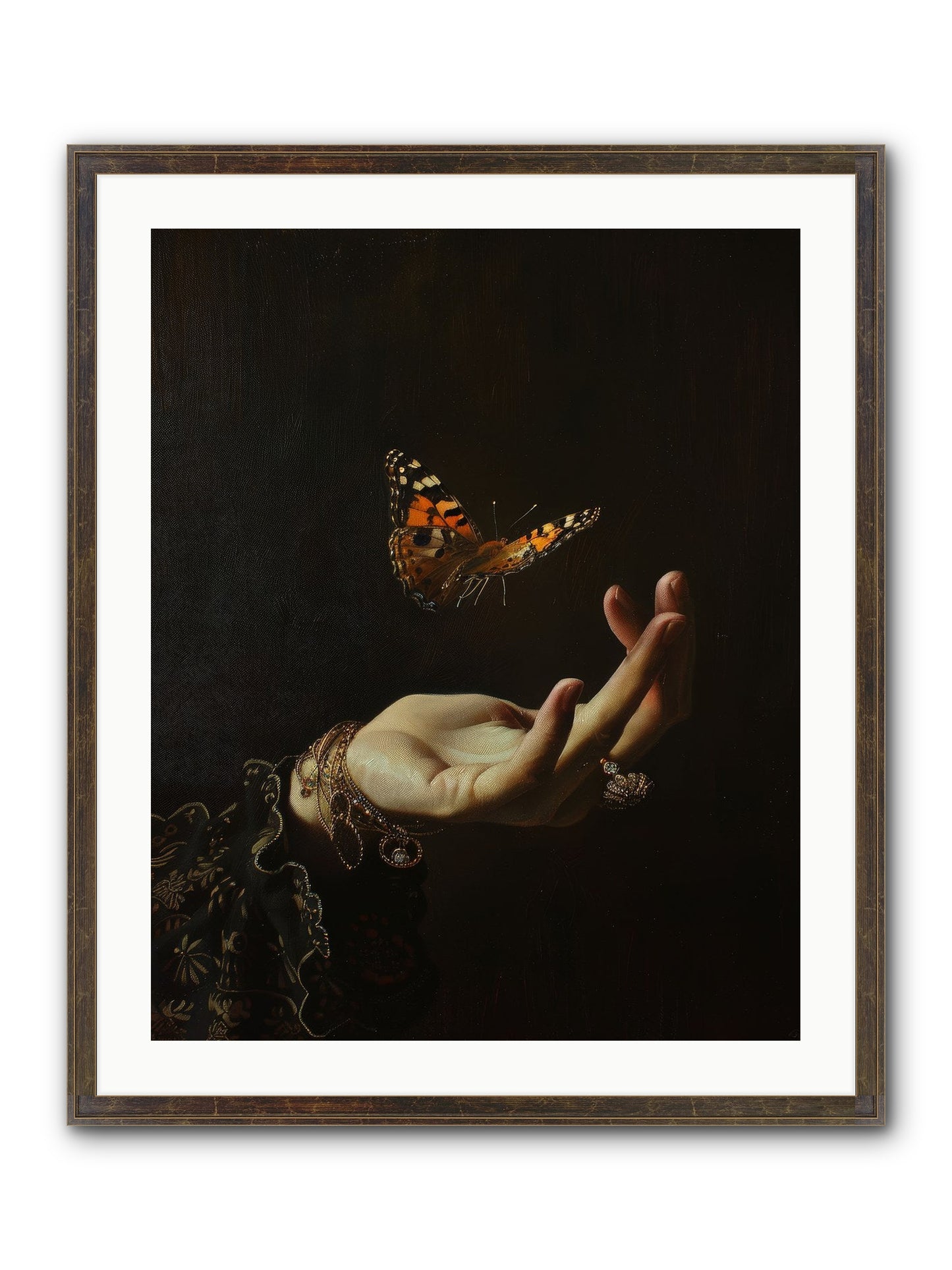Papillon Crépuscule Framed Print - Slimwoods Black/Gold 24x30
