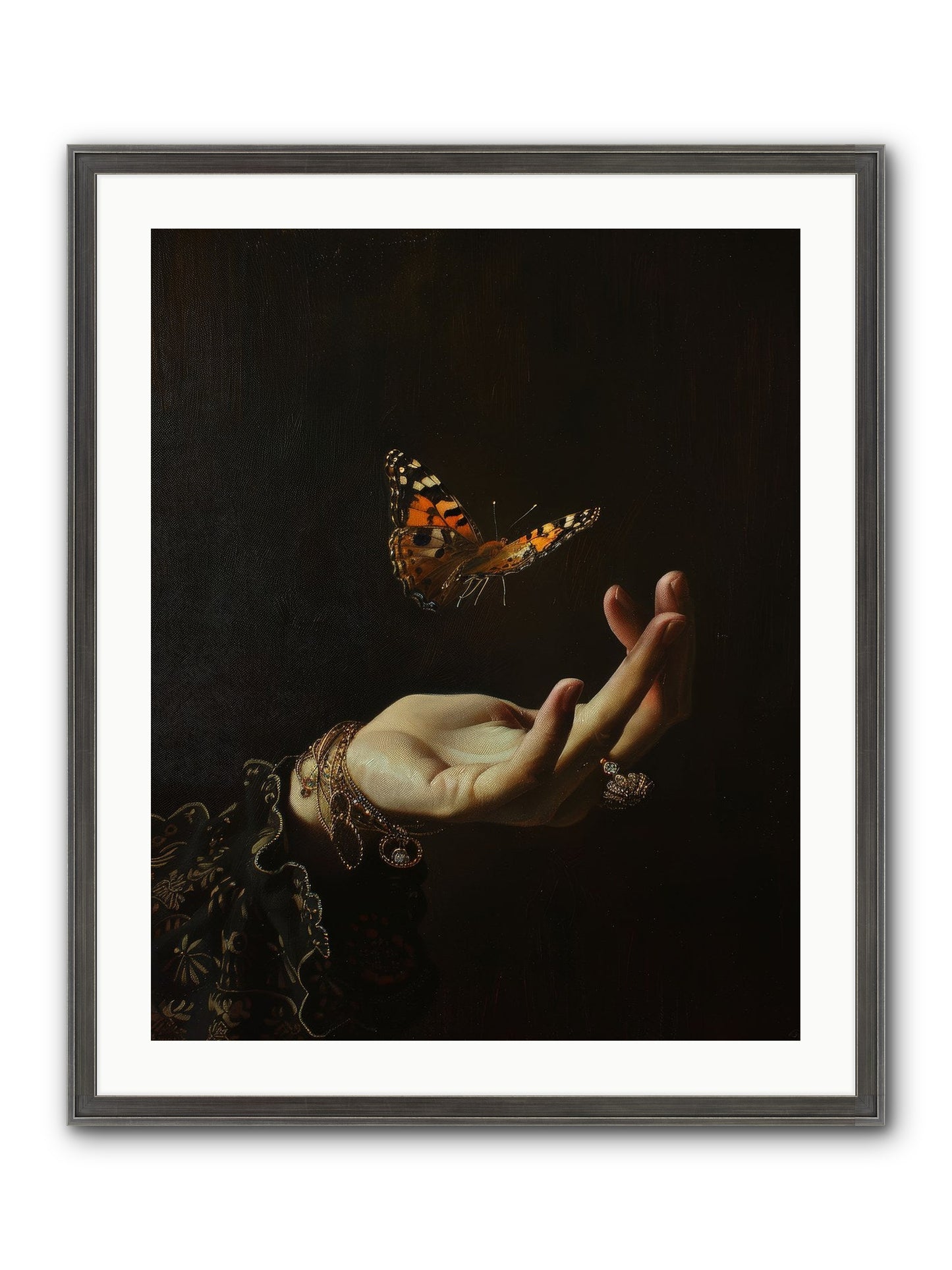 Papillon Crépuscule Framed Print - Slimwoods Black/Silver 24x30