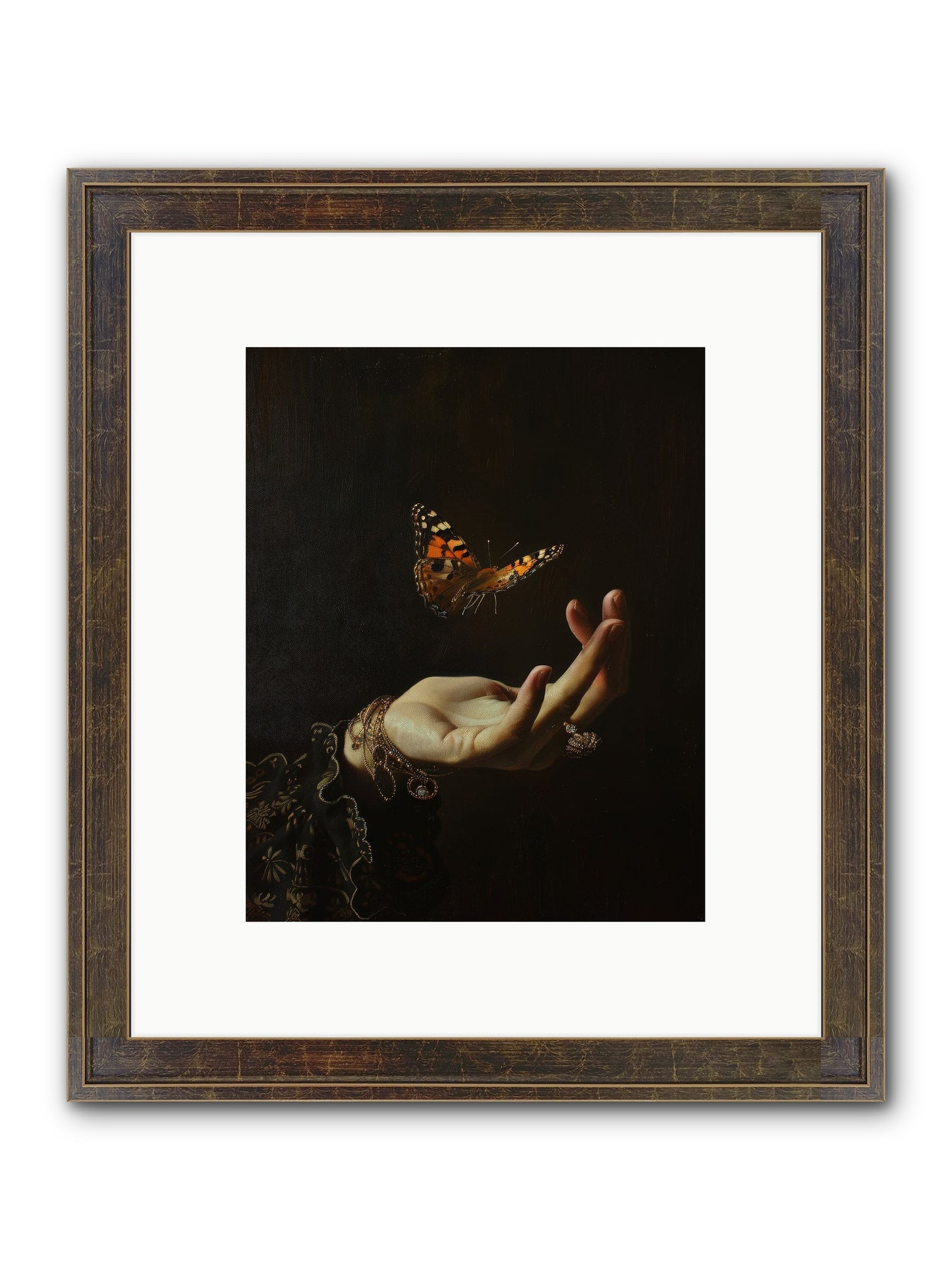 Papillon Crépuscule Framed Print - Slimwoods Black/Gold 8x10