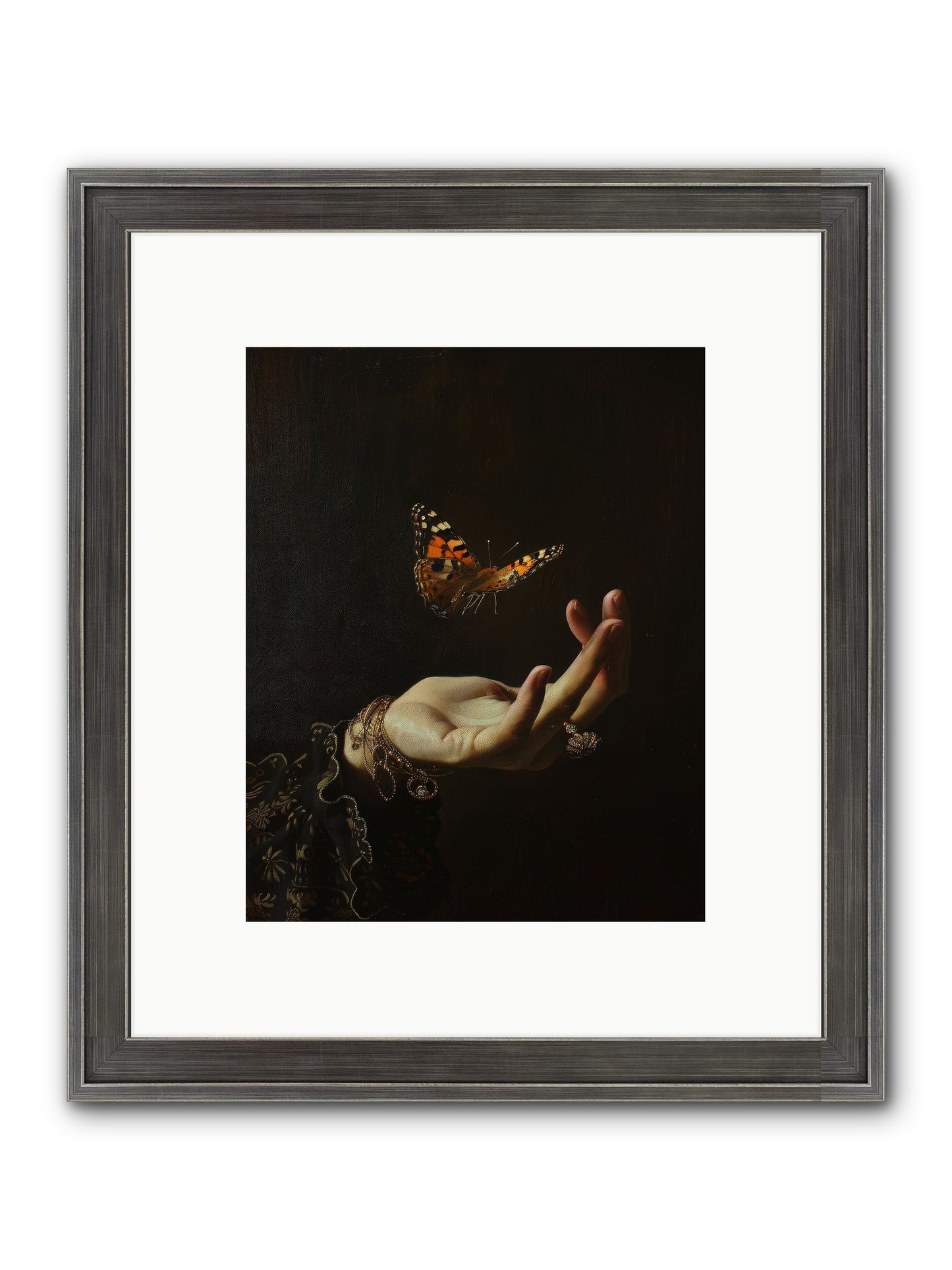 Papillon Crépuscule Framed Print - Slimwoods Black/Silver 8x10