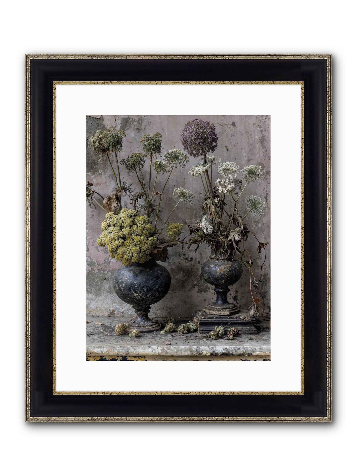 Paradise Found Blooming Framed Print - Black & Gold 12x16