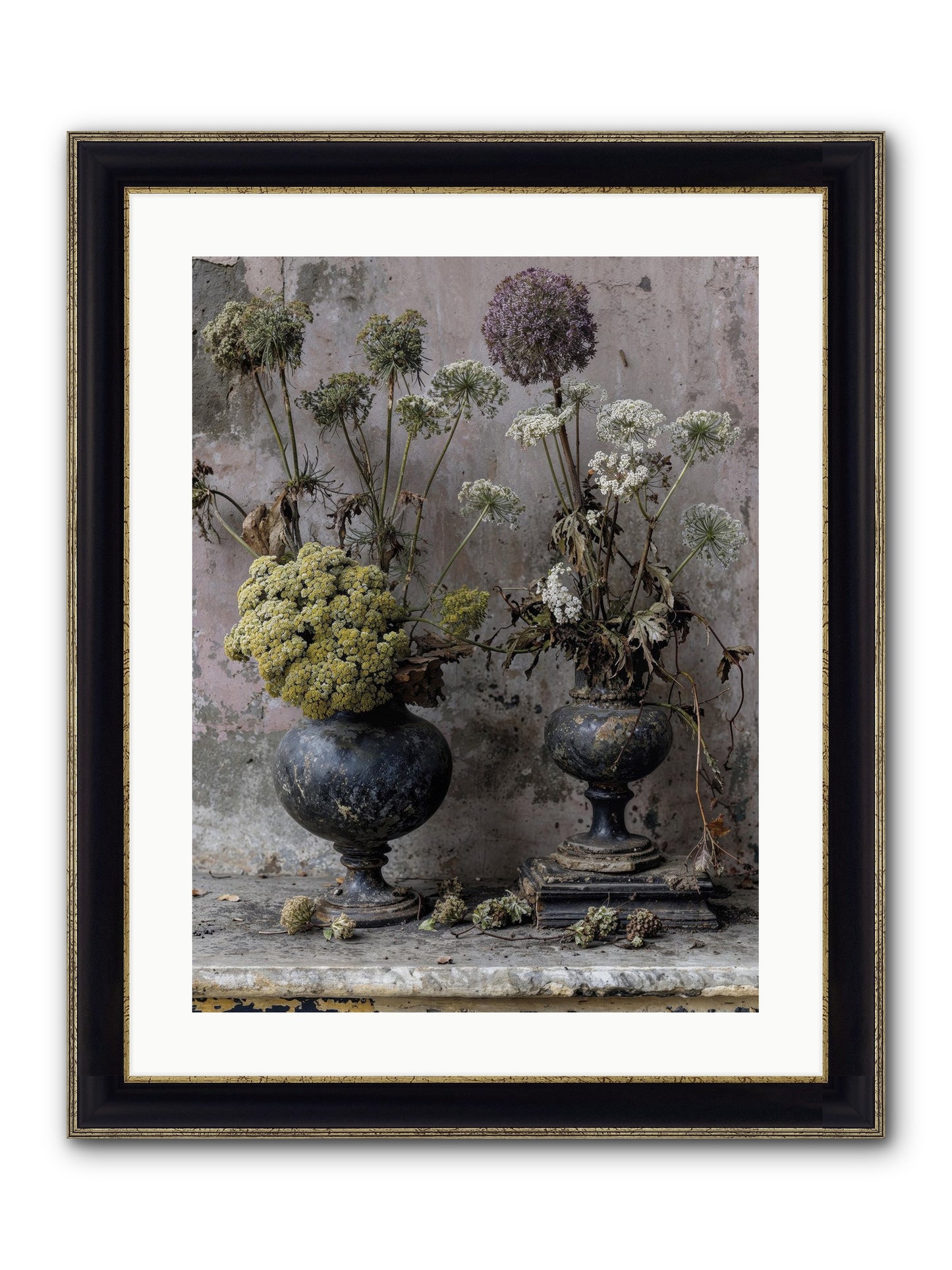 Paradise Found Blooming Framed Print - Black & Gold 18x24