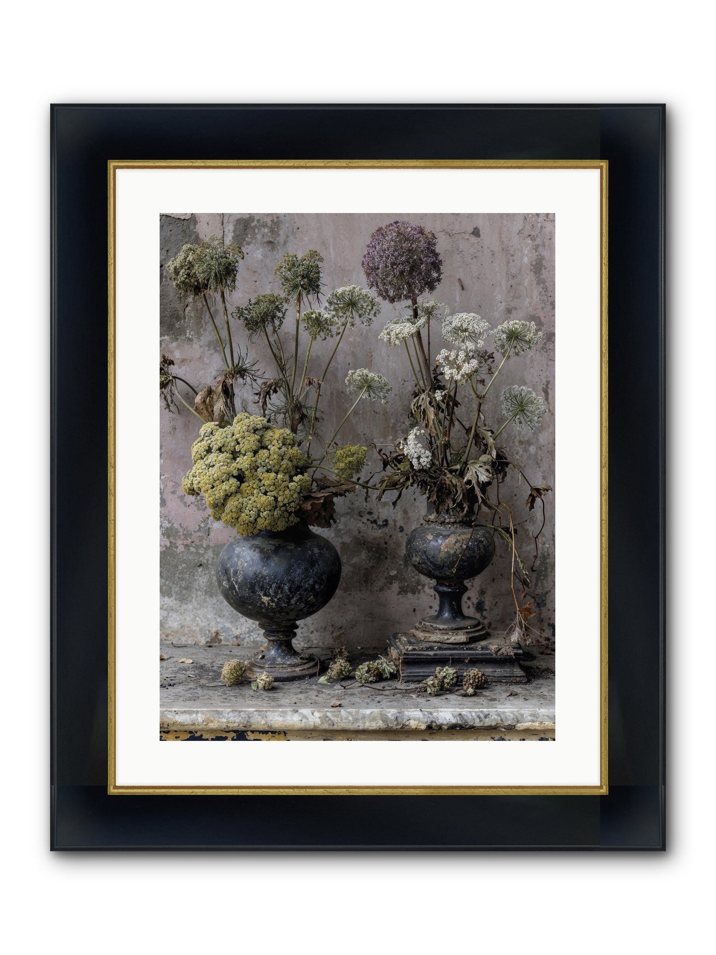 Paradise Found Blooming Framed Print - Wide Black w/Gold 18x24