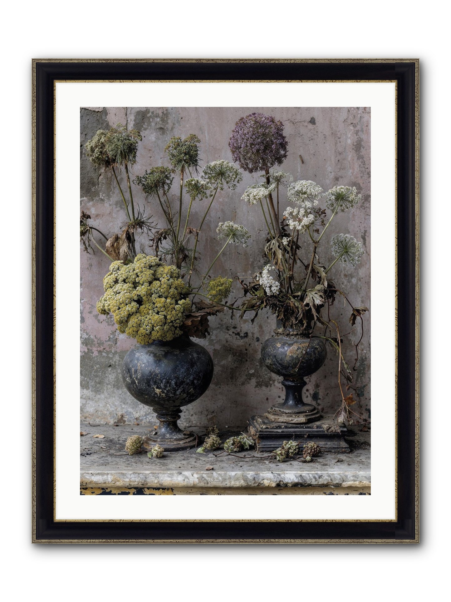 Paradise Found Blooming Framed Print - Black & Gold 24x32