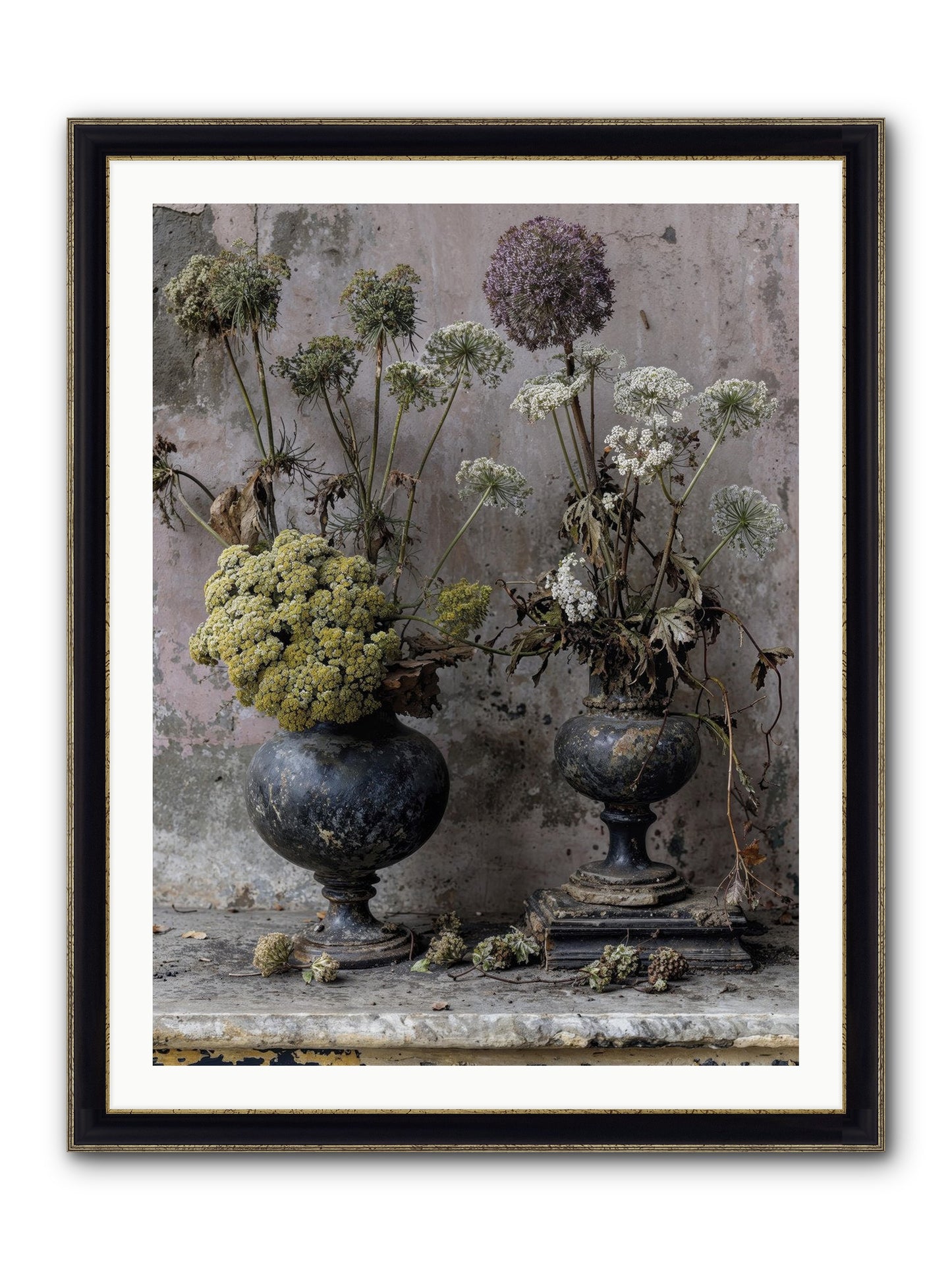 Paradise Found Blooming Framed Print - Black & Gold 30x40