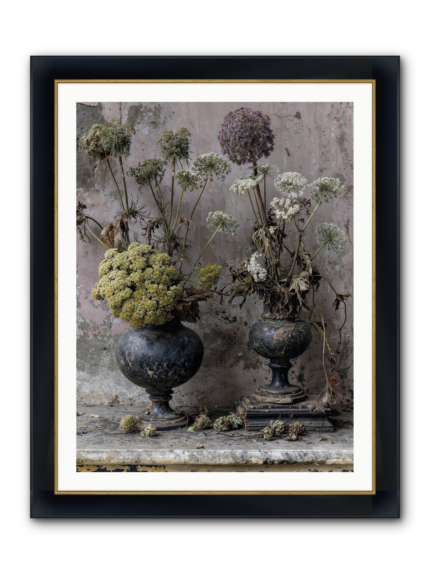 Paradise Found Blooming Framed Print - Wide Black w/Gold 30x40