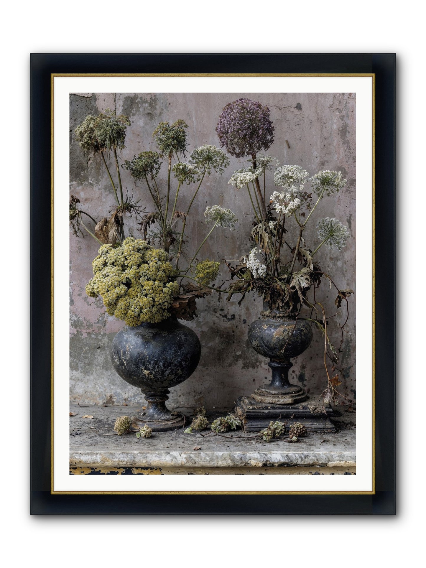 Paradise Found Blooming Framed Print - Wide Black w/Gold 36x48
