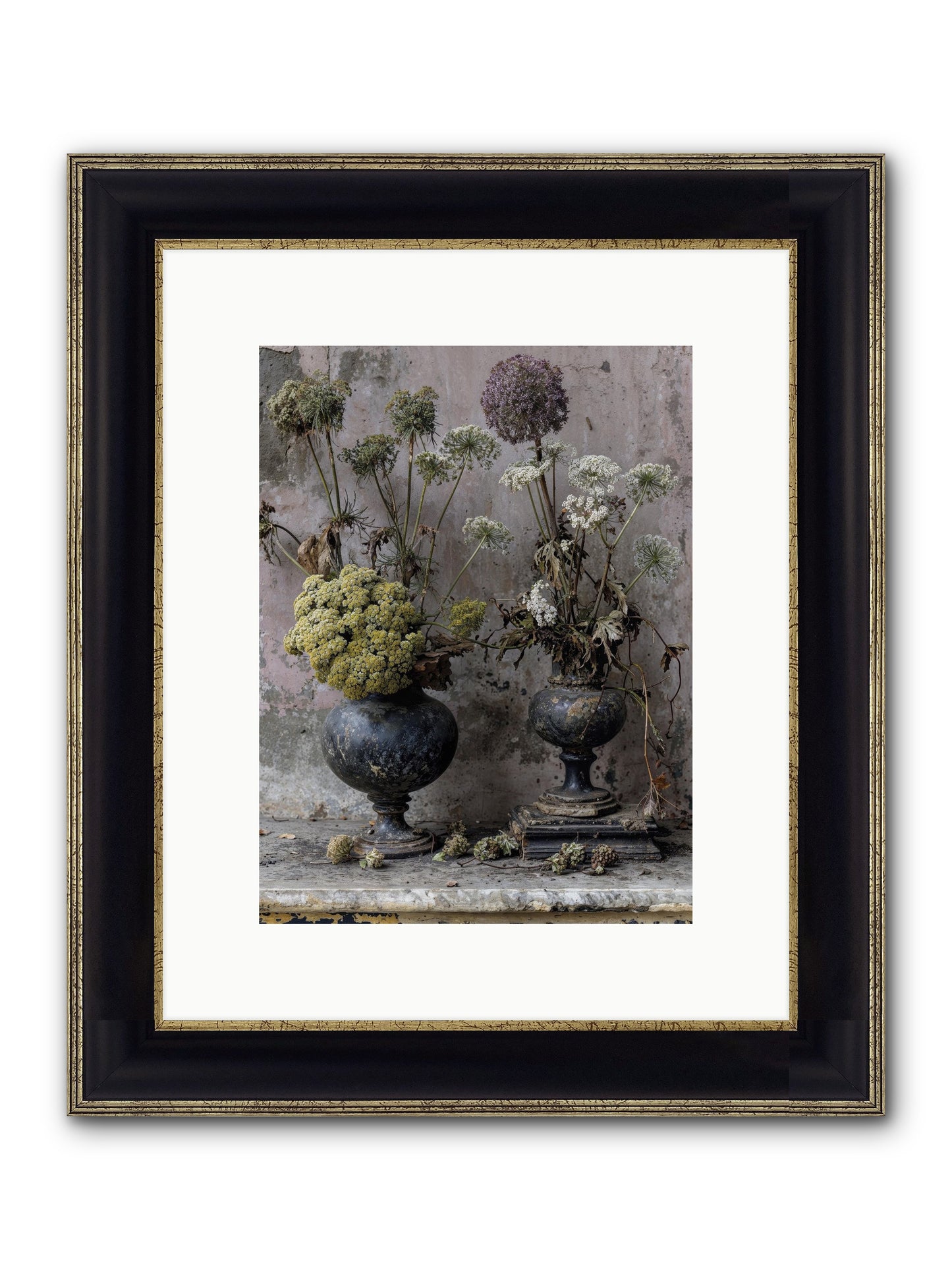 Paradise Found Blooming Framed Print - Black & Gold 9x12
