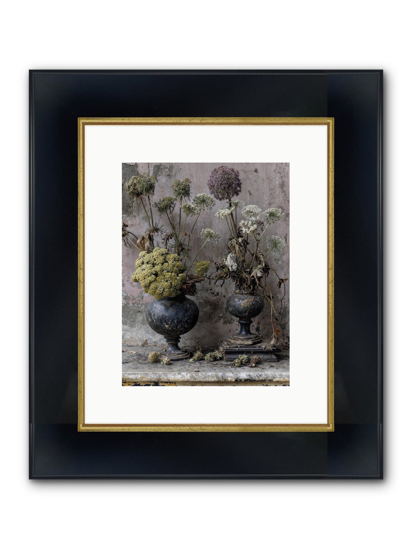 Paradise Found Blooming Framed Print - Wide Black w/Gold 9x12