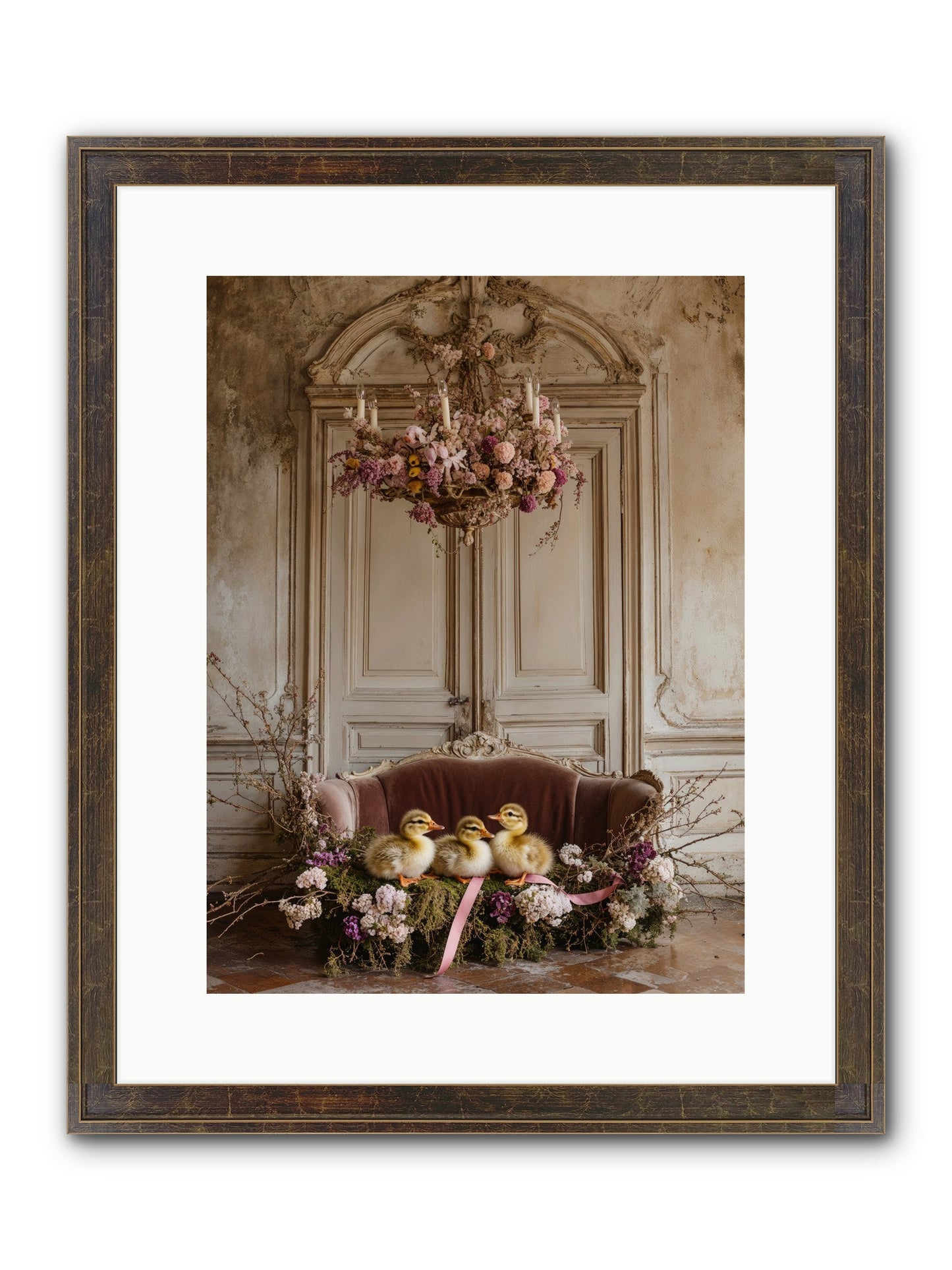 Paradise In Petals Framed Print - Slimwoods Black/Gold 12x16