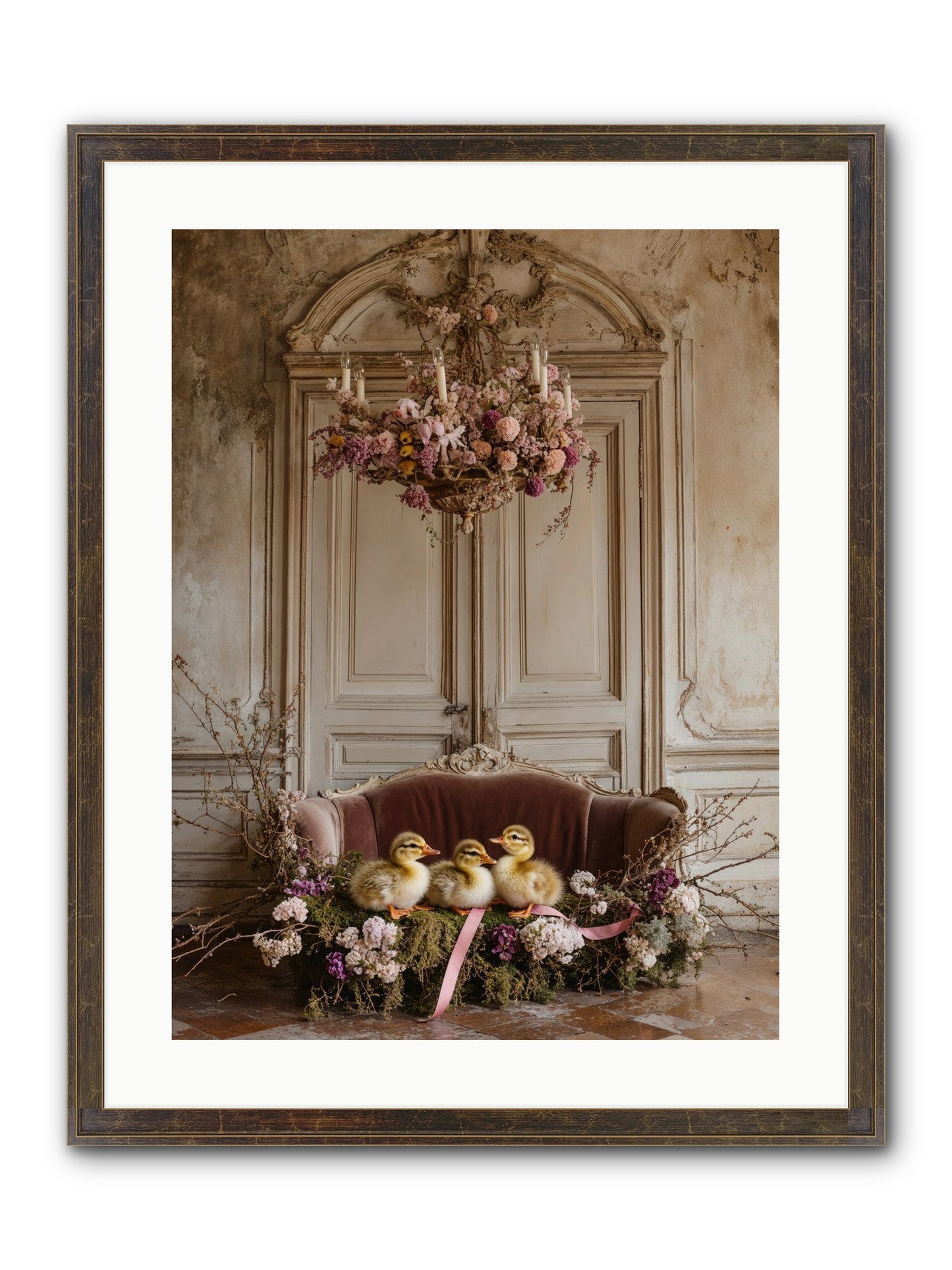 Paradise In Petals Framed Print - Slimwoods Black/Gold 18x24