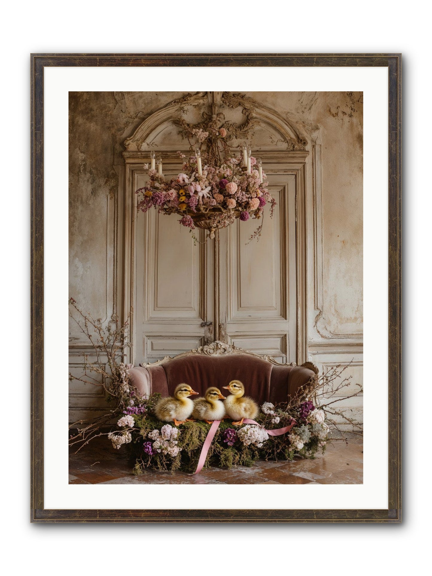 Paradise In Petals Framed Print - Slimwoods Black/Gold 24x32
