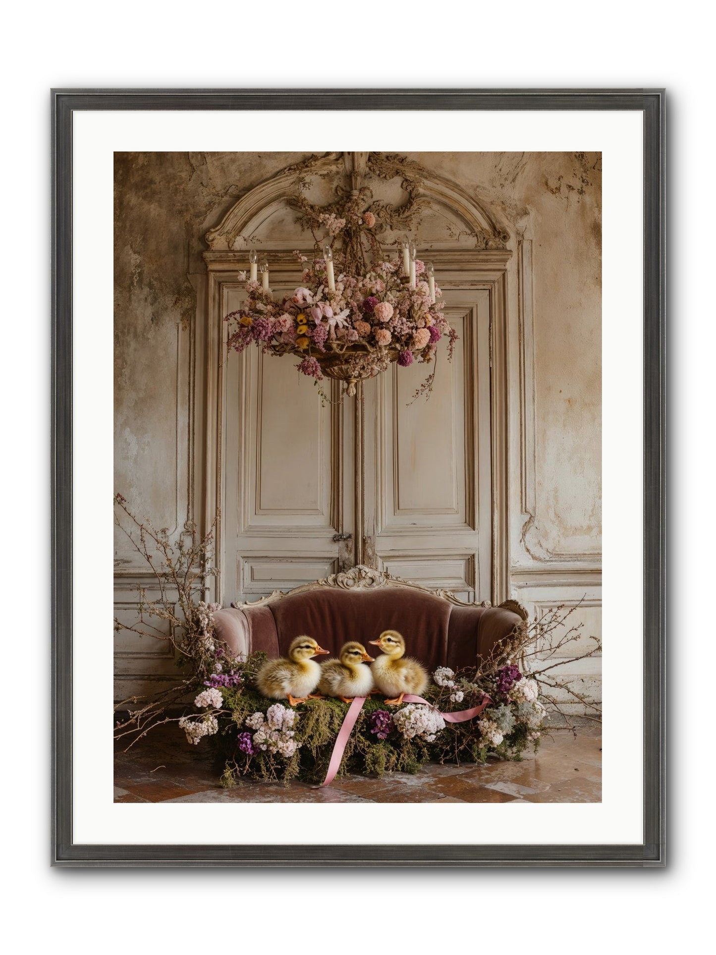 Paradise In Petals Framed Print - Slimwoods Black/Silver 24x32