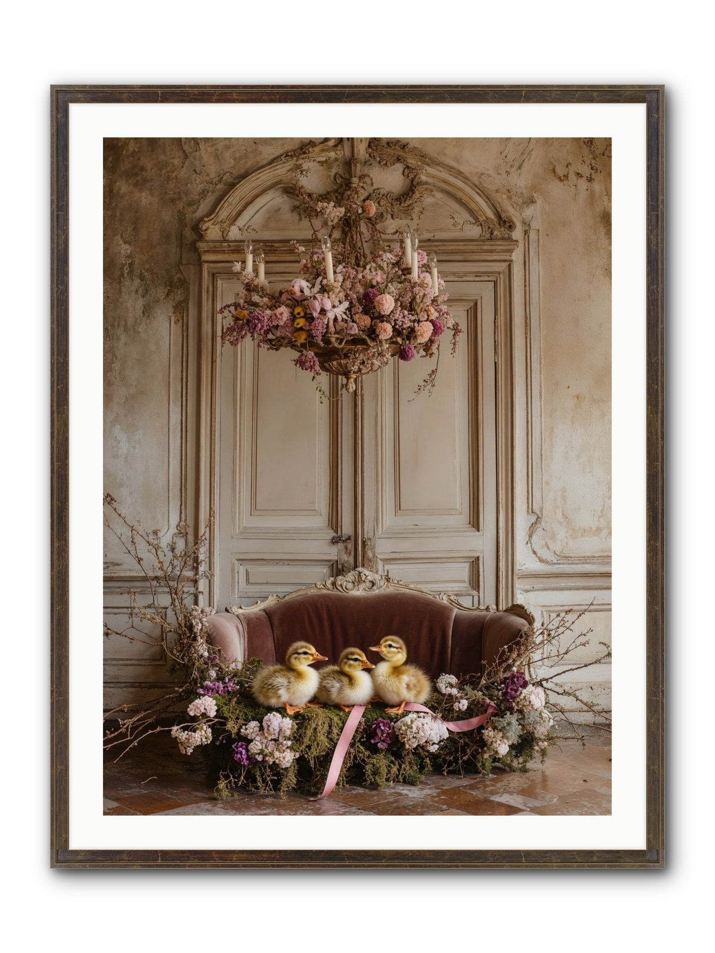 Paradise In Petals Framed Print - Slimwoods Black/Gold 30x40