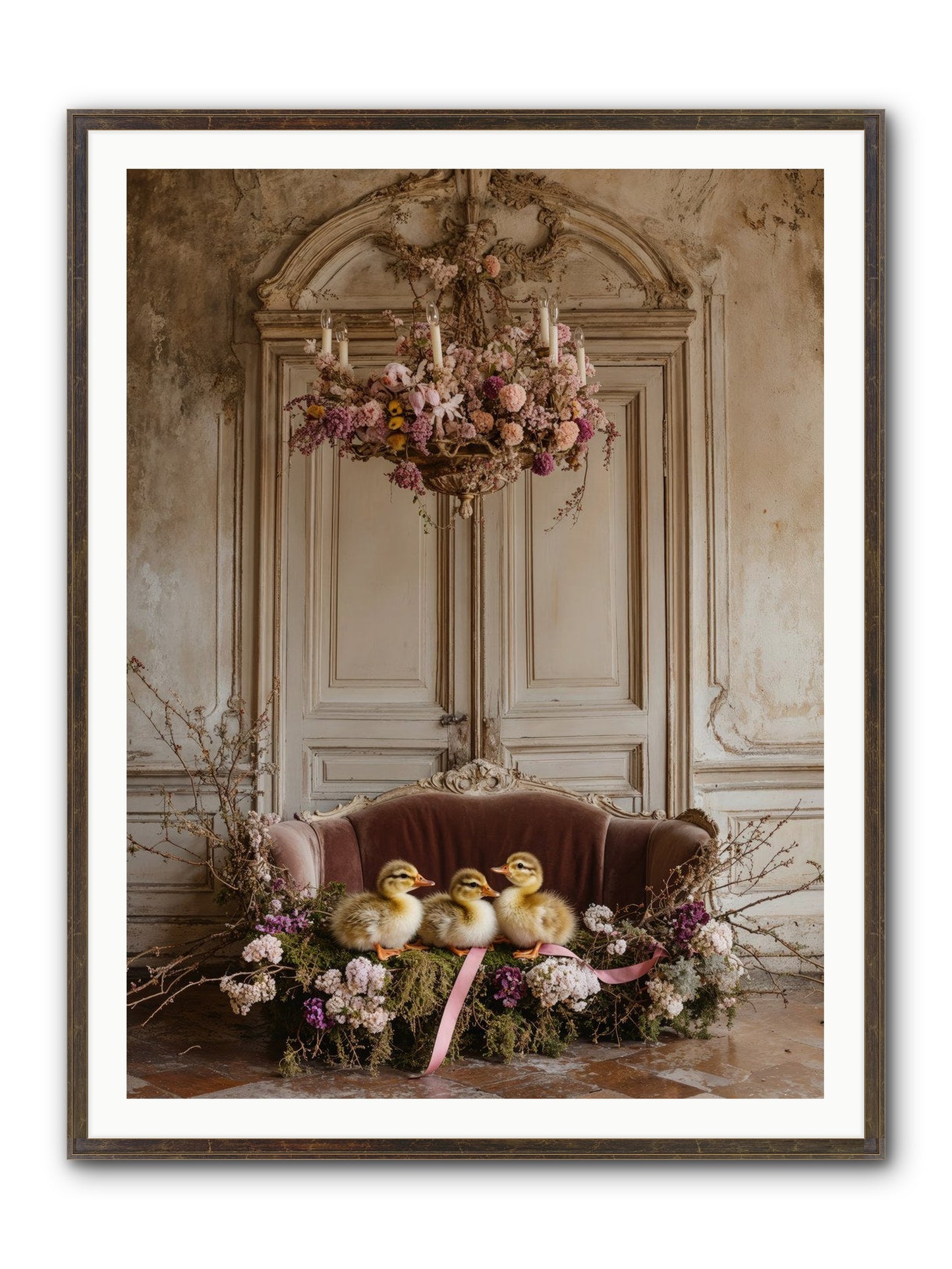 Paradise In Petals Framed Print - Slimwoods Black/Gold 36x48