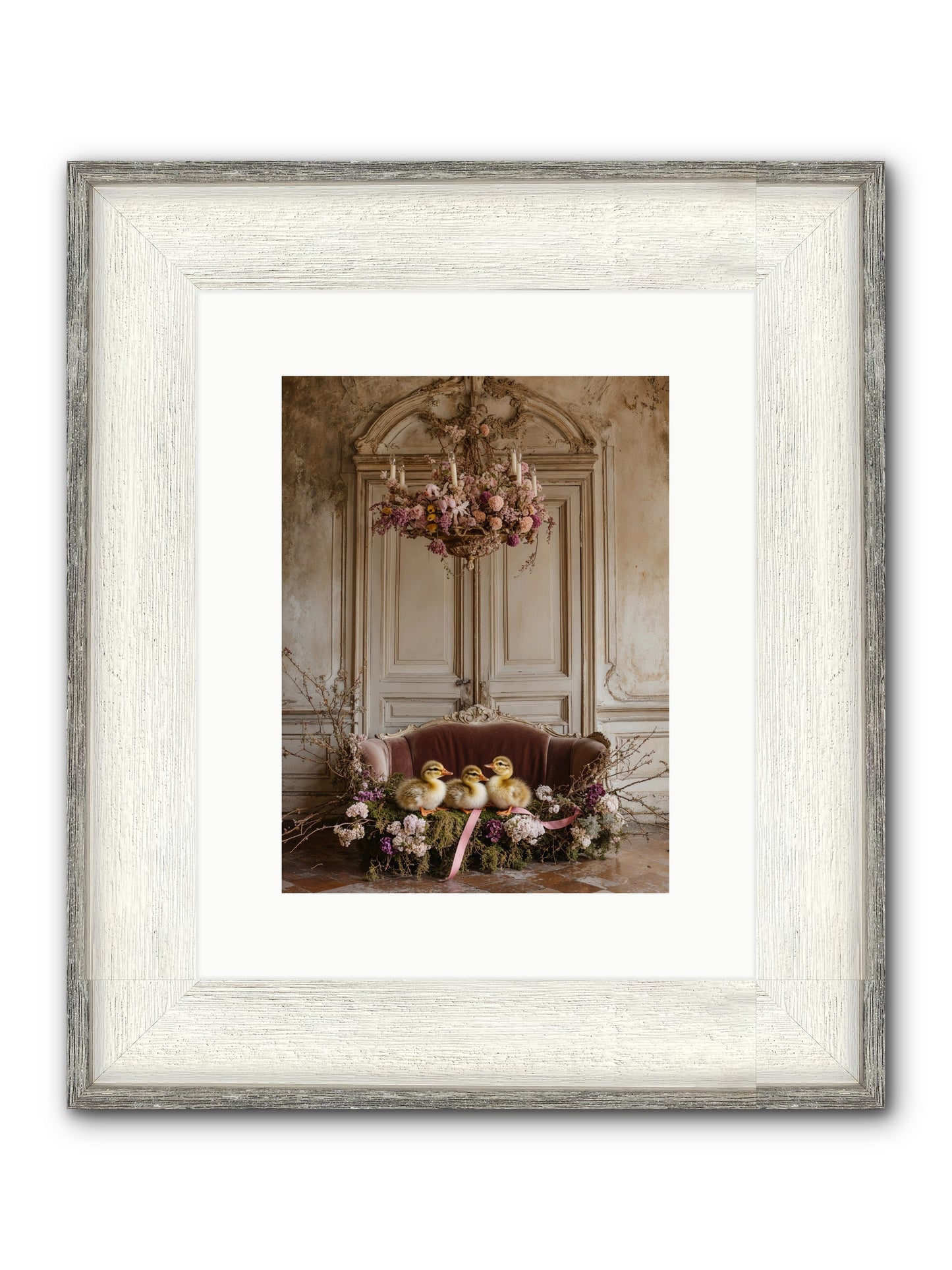 Paradise In Petals Framed Print - Driftwood White 9x12