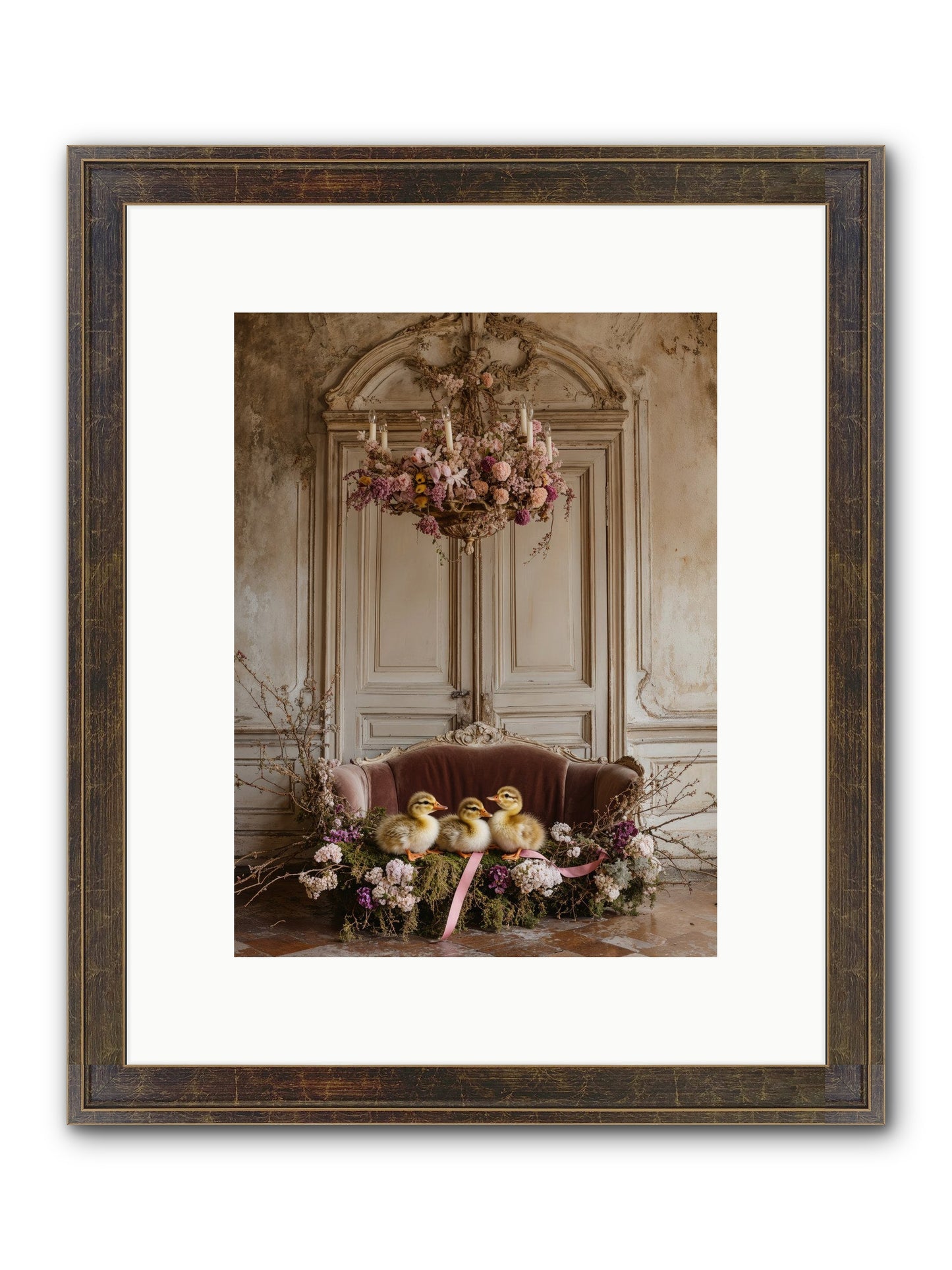 Paradise In Petals Framed Print - Slimwoods Black/Gold 9x12