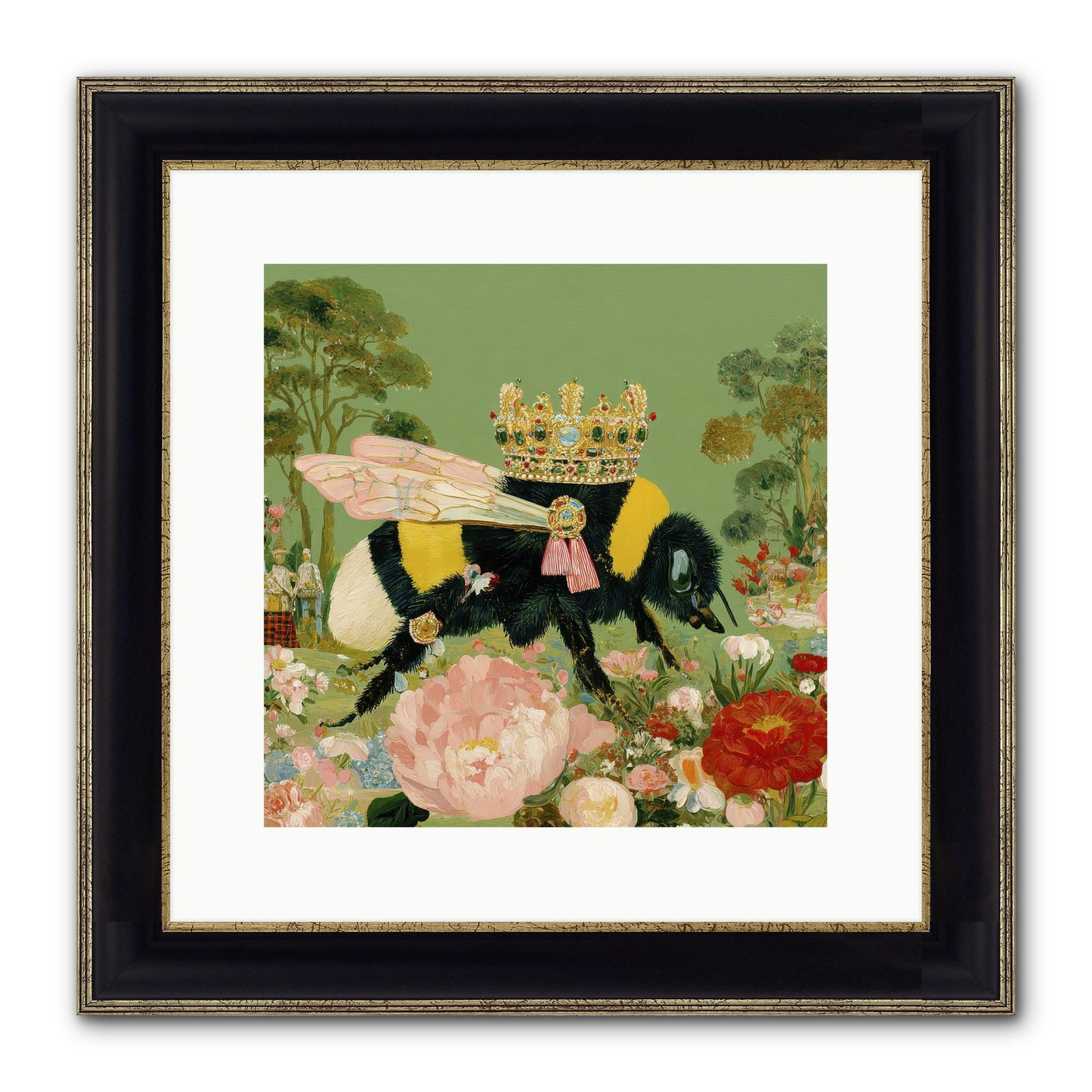 Paradise Unearthed Framed Print - Black & Gold 12x12