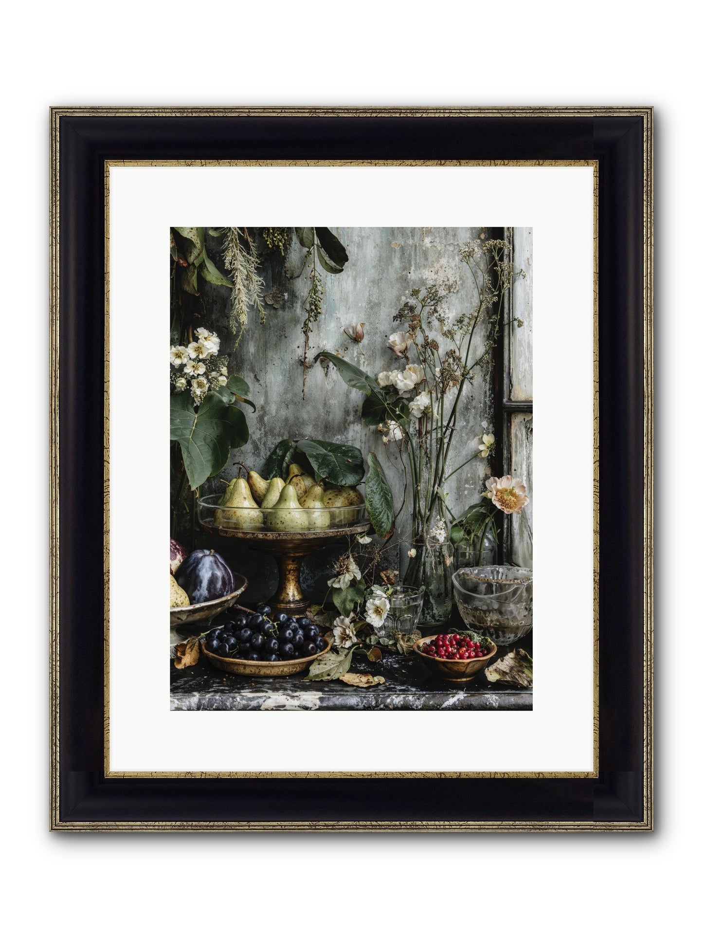 Paris Dressed In Blossoms Framed Print - Black & Gold 12x16