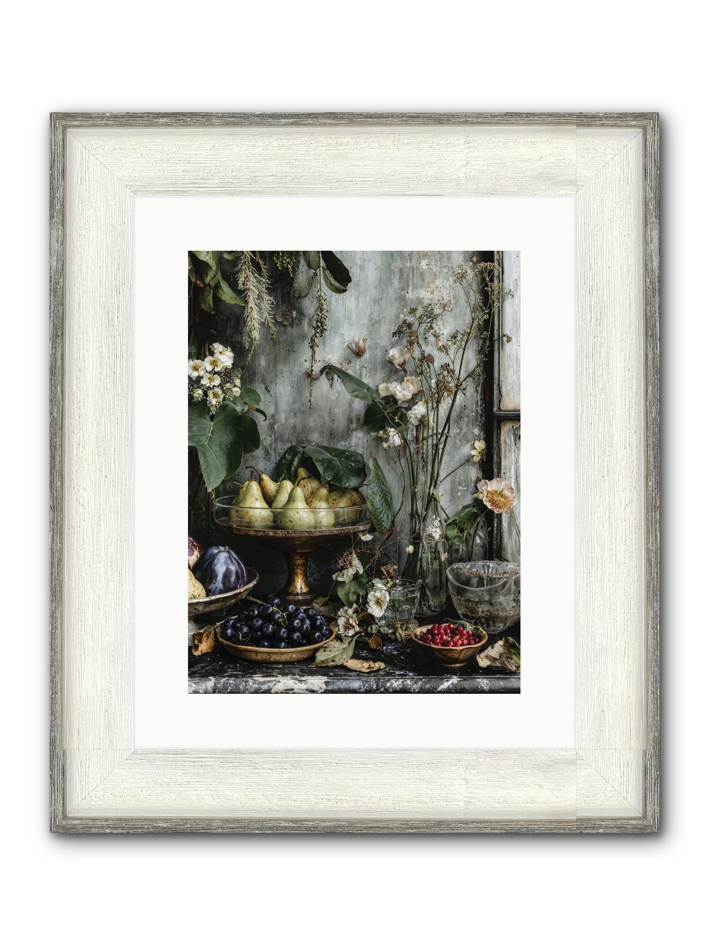 Paris Dressed In Blossoms Framed Print - Driftwood White 12x16