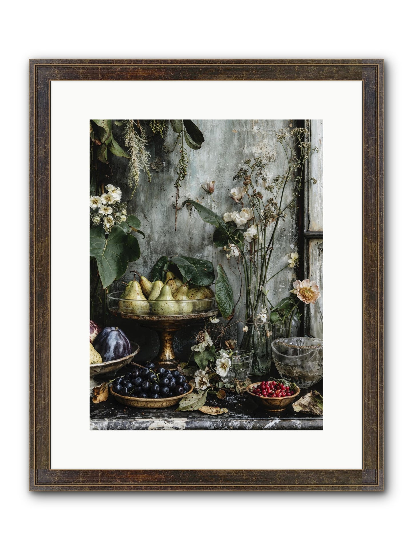 Paris Dressed In Blossoms Framed Print - Slimwoods Black/Gold 12x16