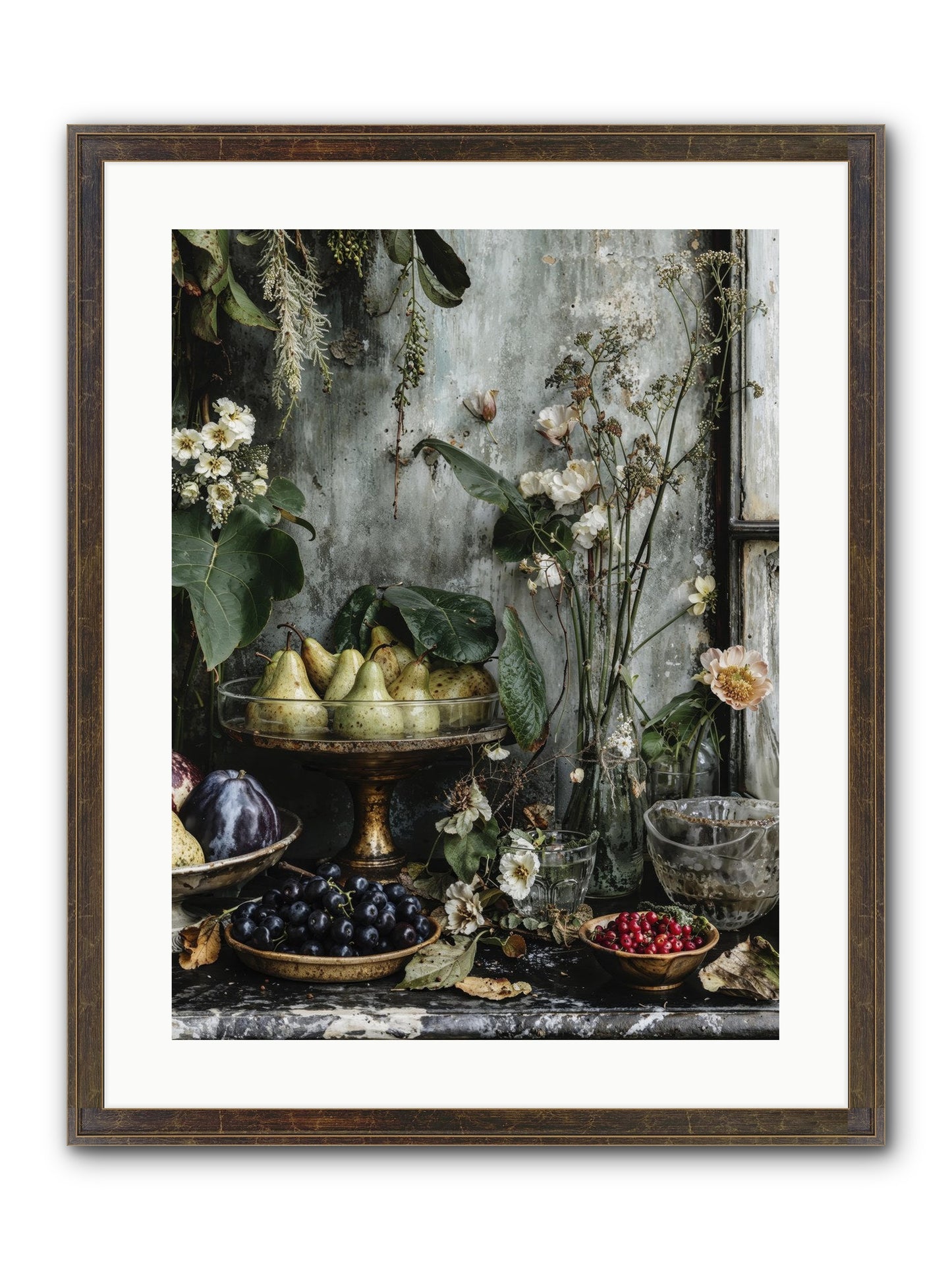 Paris Dressed In Blossoms Framed Print - Slimwoods Black/Gold 18x24