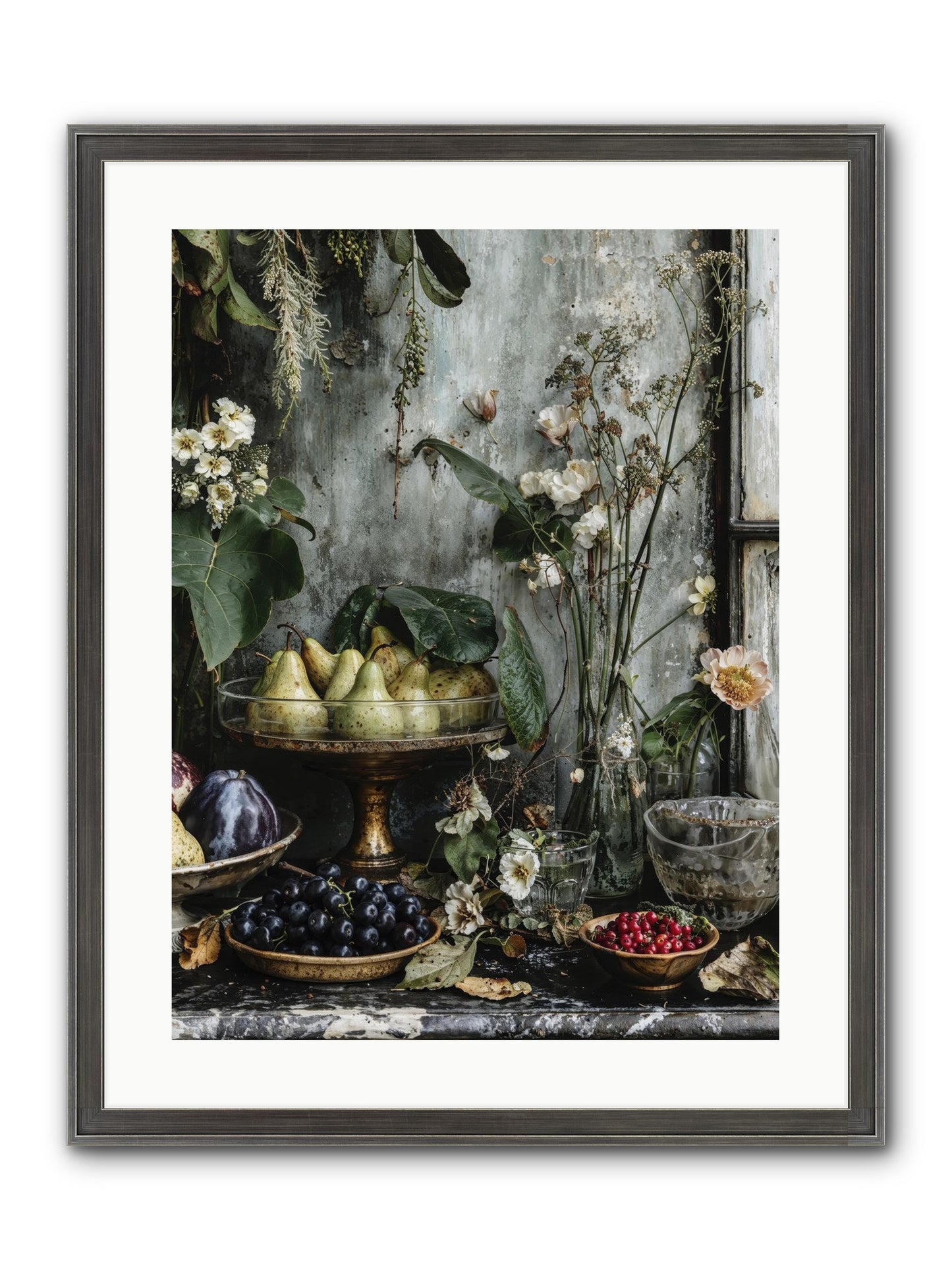 Paris Dressed In Blossoms Framed Print - Slimwoods Black/Silver 18x24