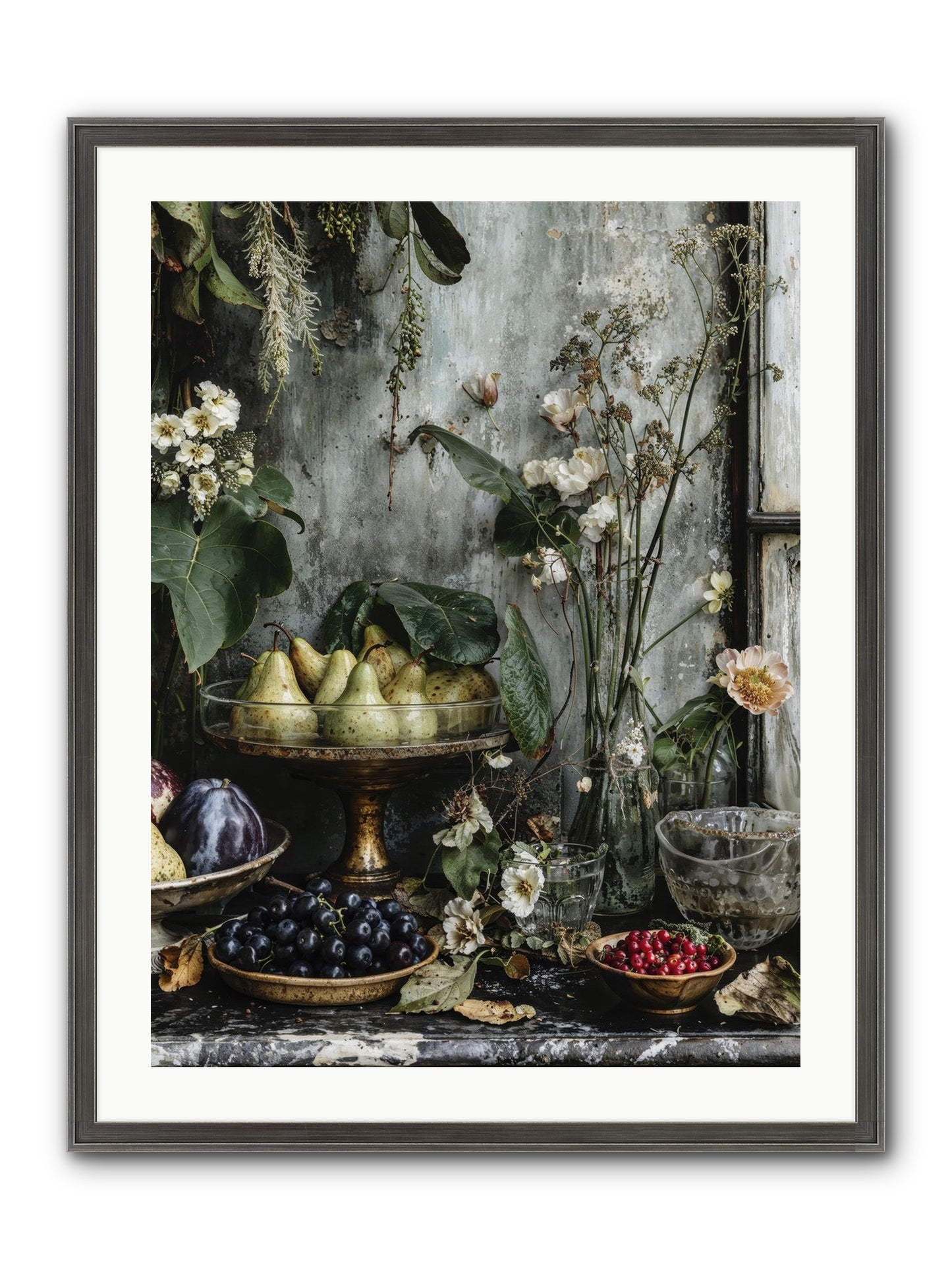 Paris Dressed In Blossoms Framed Print - Slimwoods Black/Silver 24x32