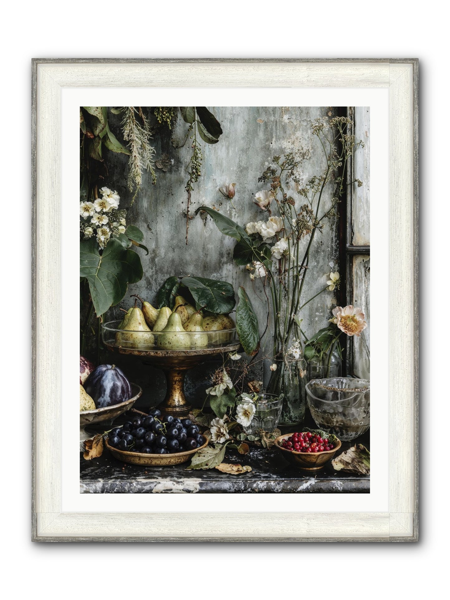 Paris Dressed In Blossoms Framed Print - Driftwood White 30x40