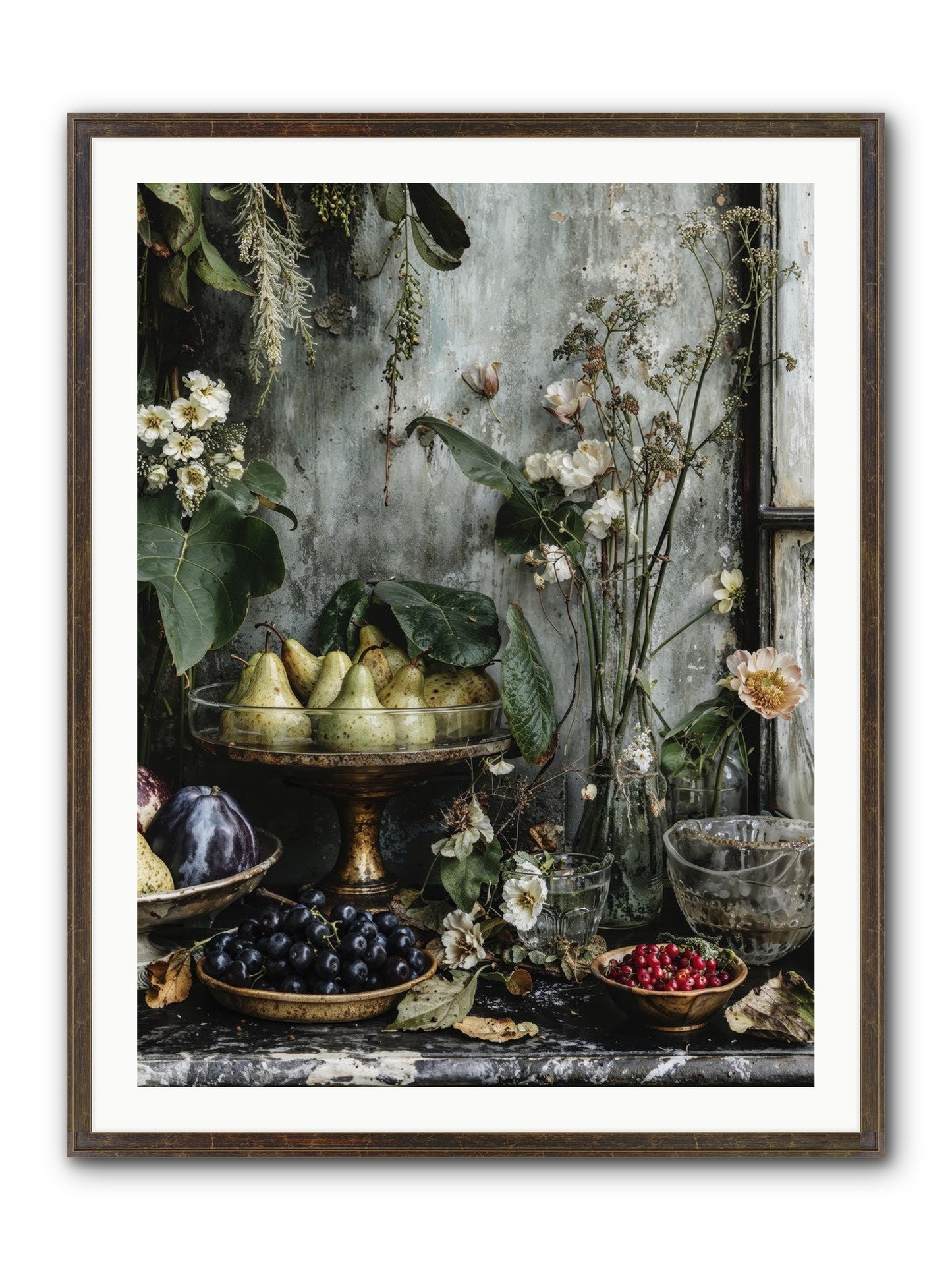 Paris Dressed In Blossoms Framed Print - Slimwoods Black/Gold 30x40