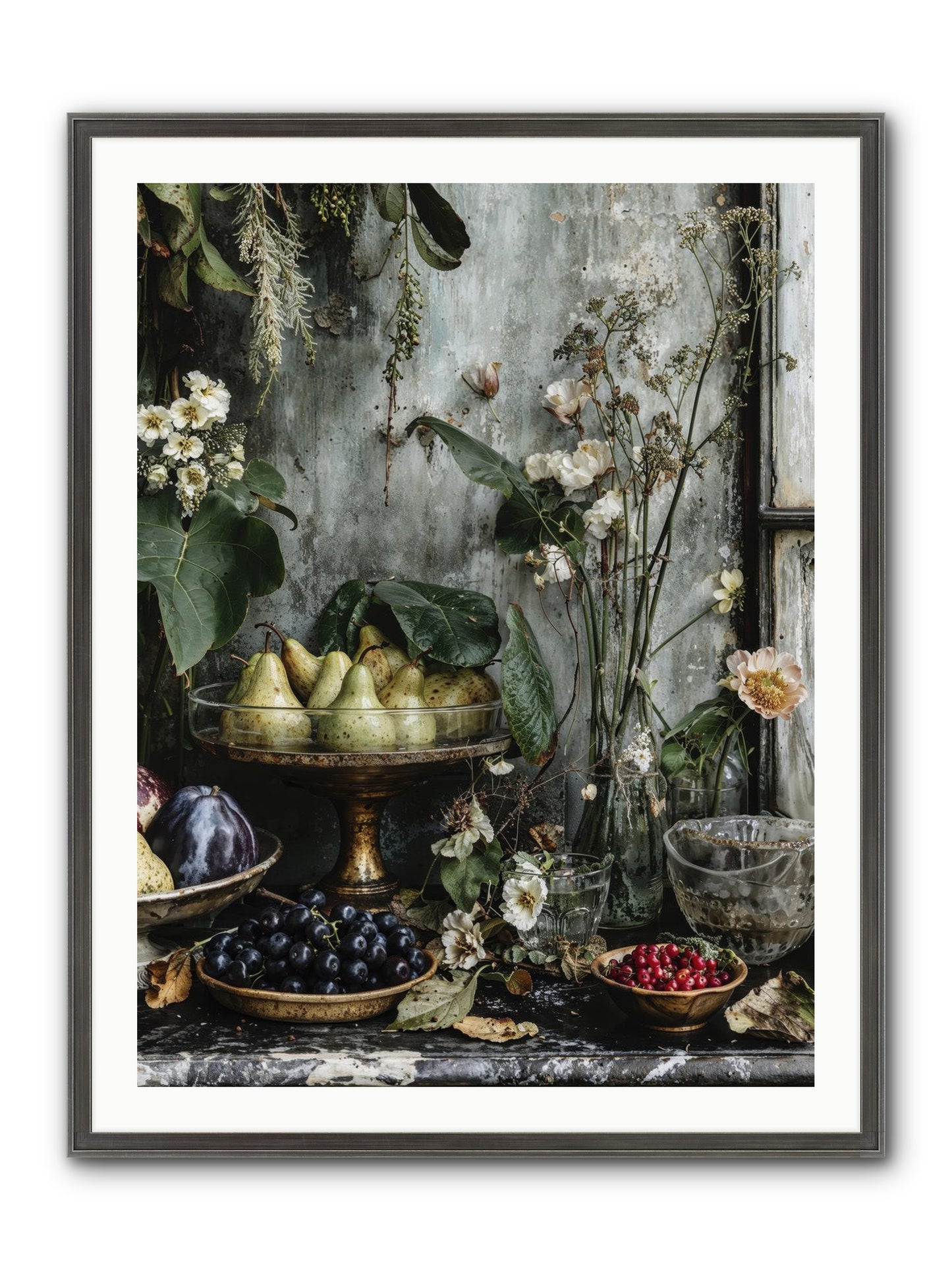 Paris Dressed In Blossoms Framed Print - Slimwoods Black/Silver 30x40