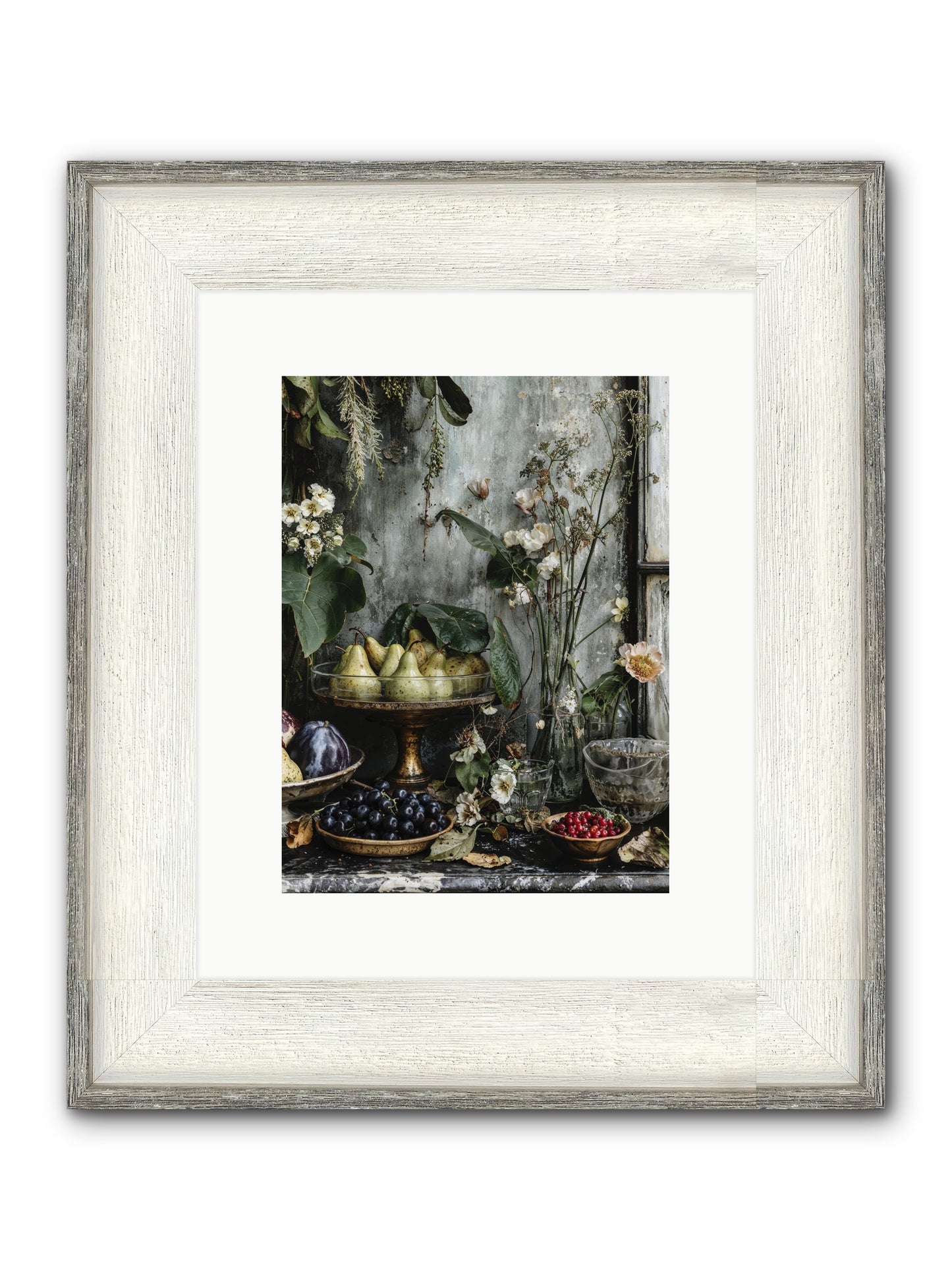 Paris Dressed In Blossoms Framed Print - Driftwood White 9x12