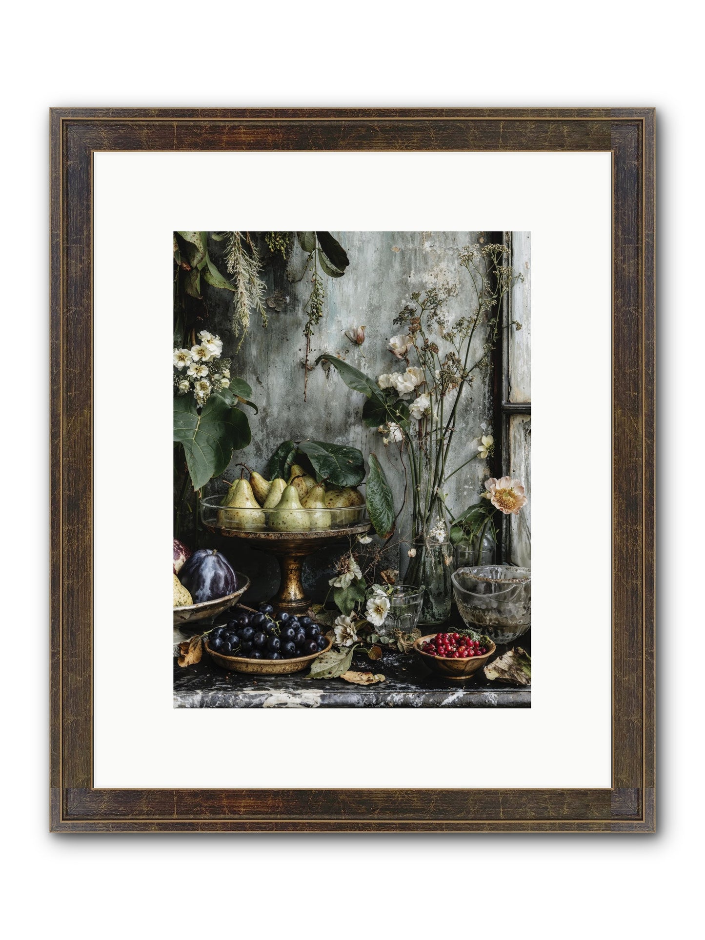Paris Dressed In Blossoms Framed Print - Slimwoods Black/Gold 9x12