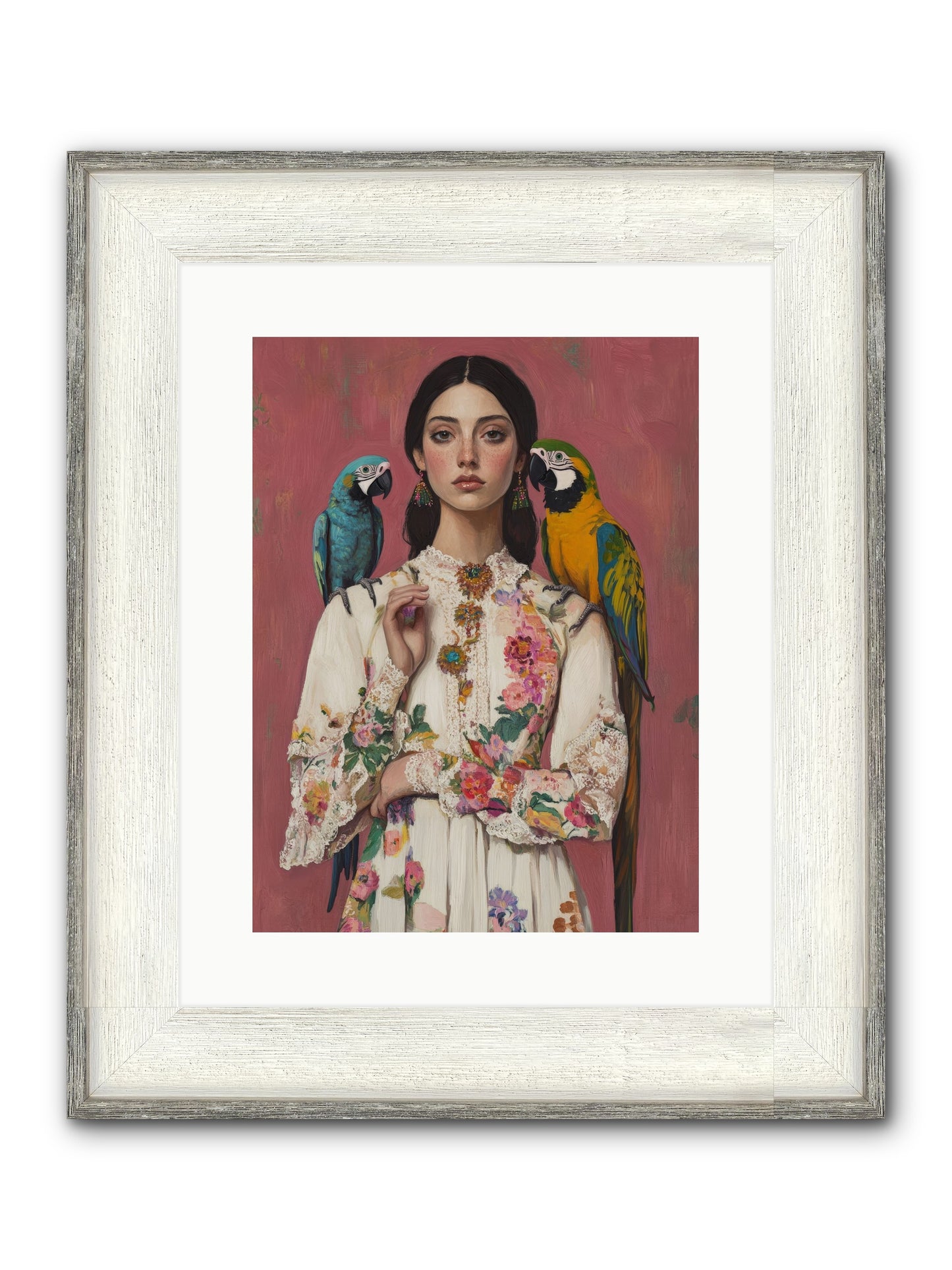 Paris Wore Feathers Framed Print - Driftwood White 12x16