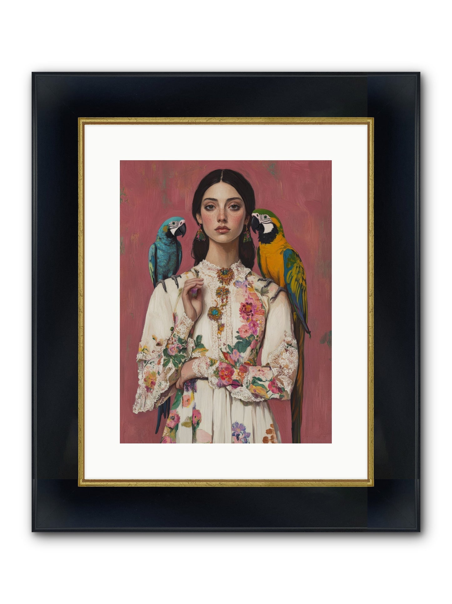 Paris Wore Feathers Framed Print - Wide Black w/Gold 12x16