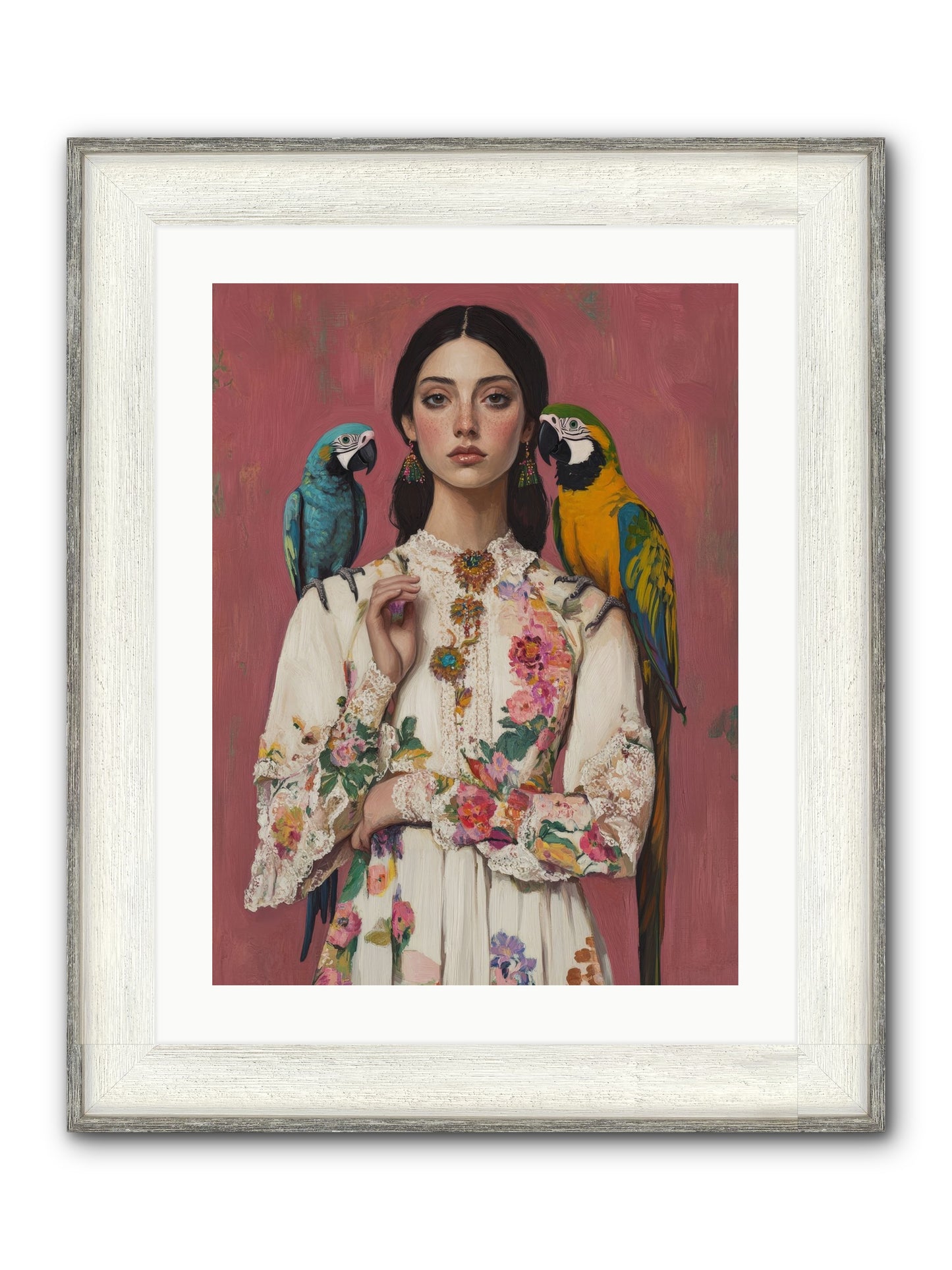 Paris Wore Feathers Framed Print - Driftwood White 18x24