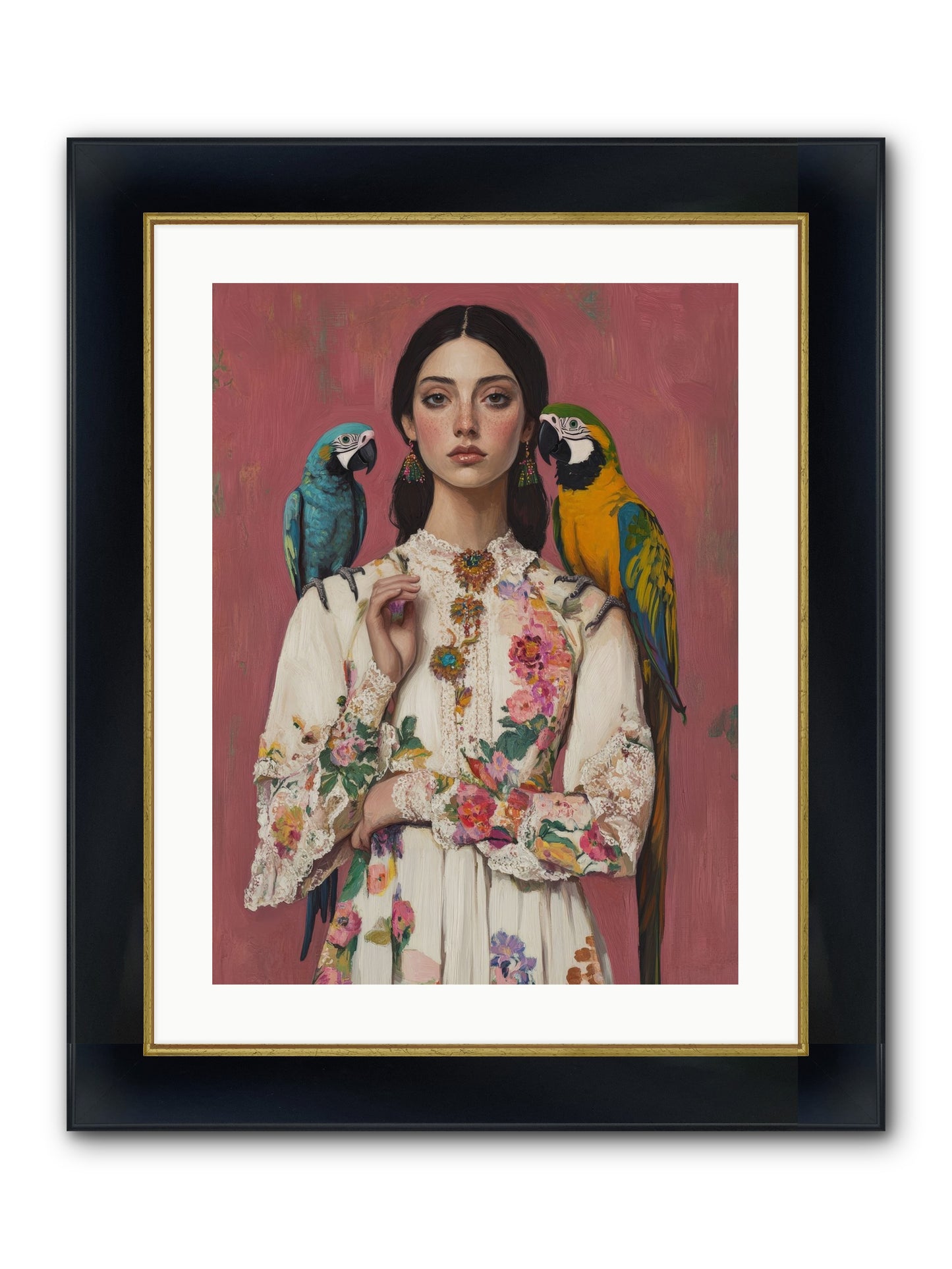 Paris Wore Feathers Framed Print - Wide Black w/Gold 18x24