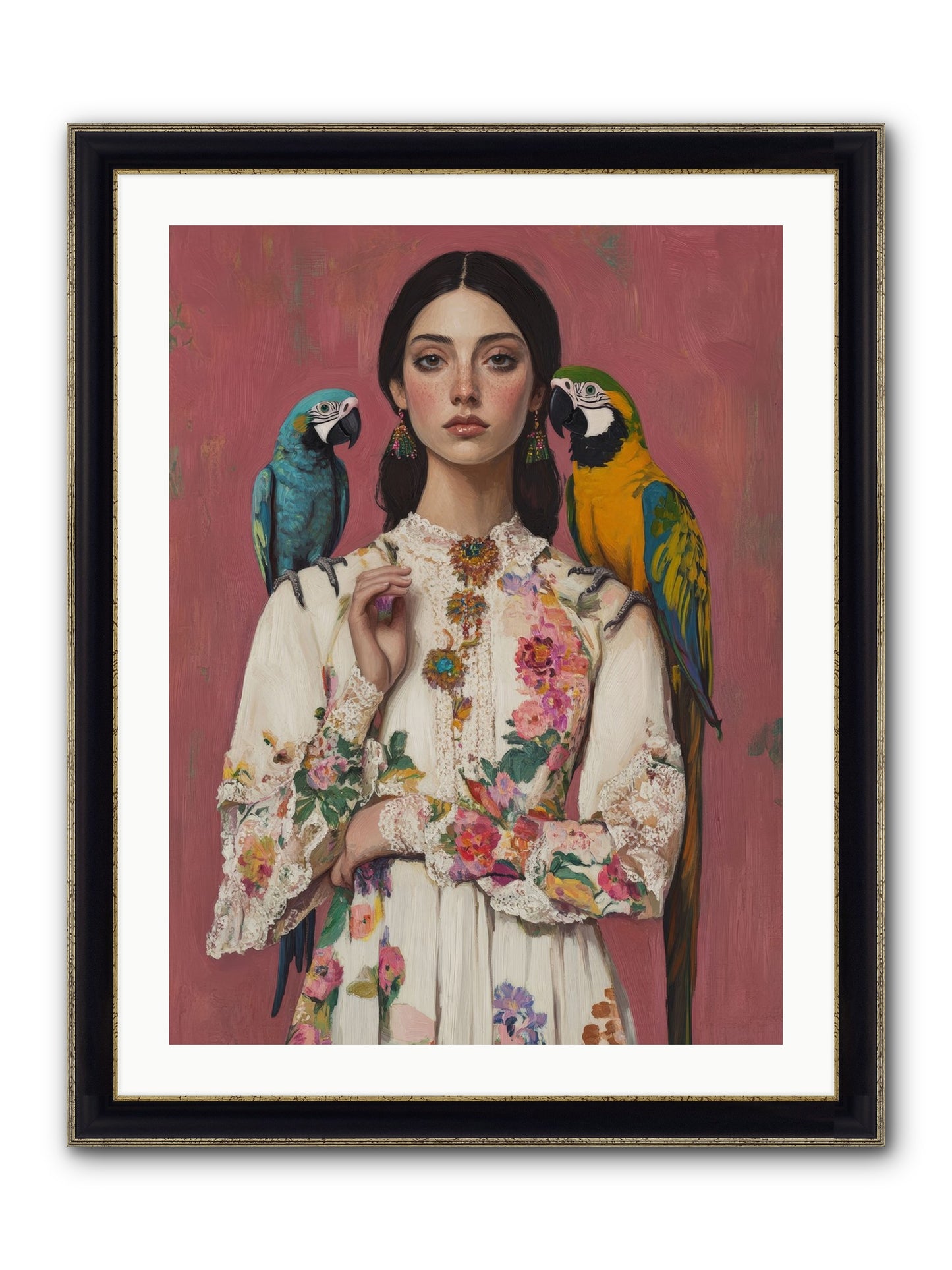 Paris Wore Feathers Framed Print - Black & Gold 24x32