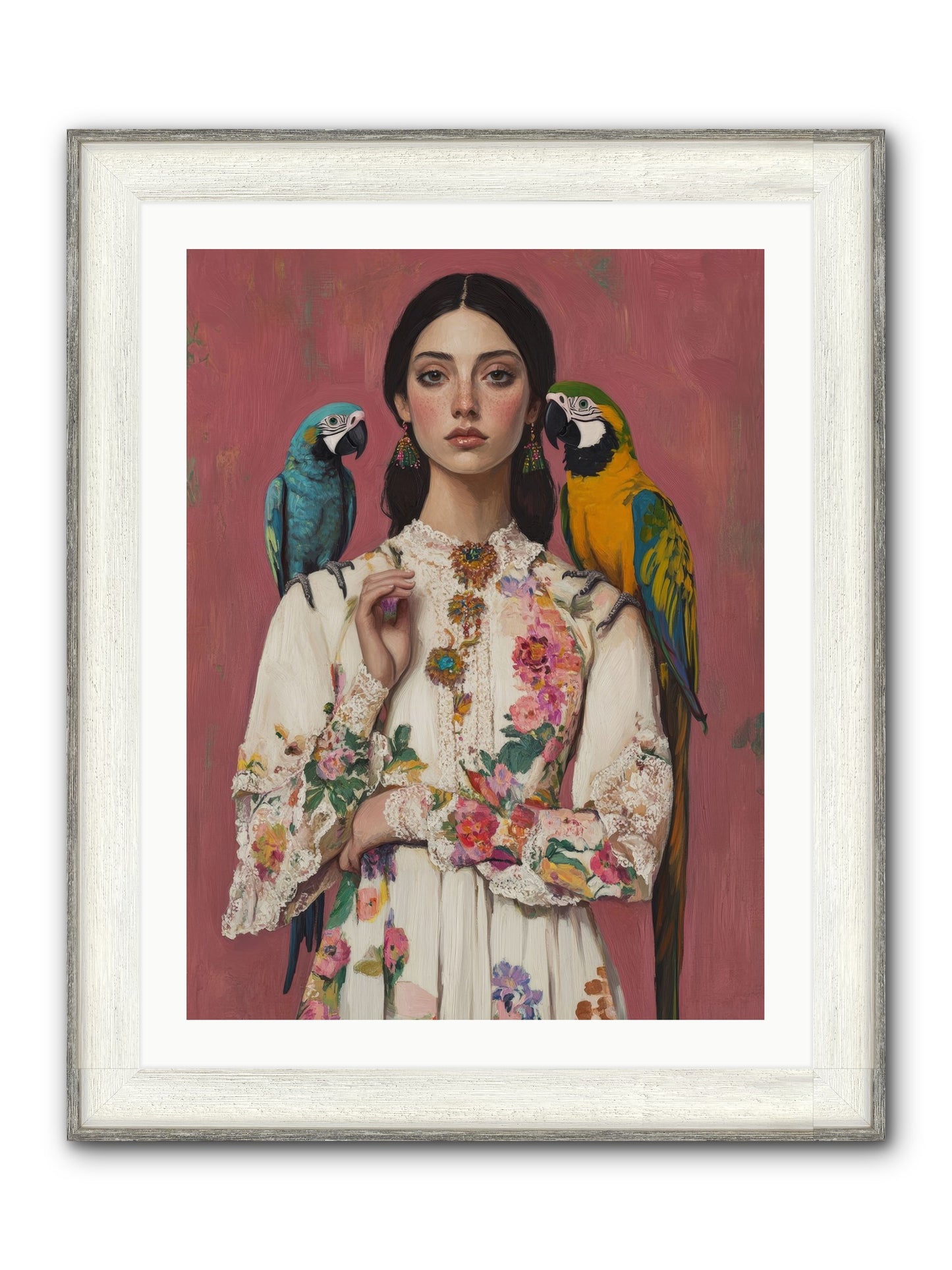 Paris Wore Feathers Framed Print - Driftwood White 24x32