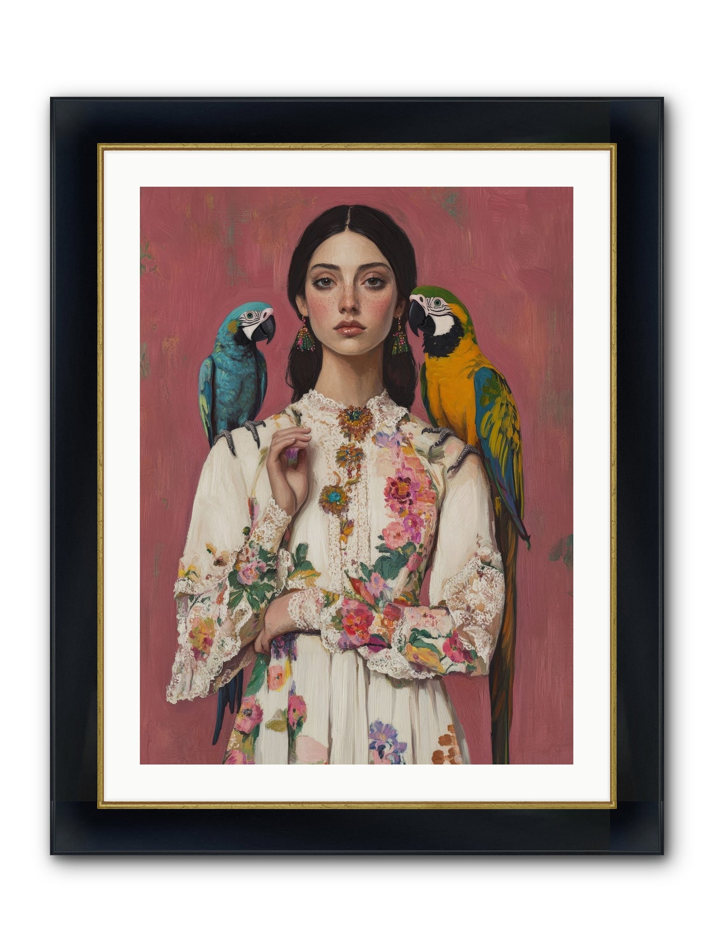 Paris Wore Feathers Framed Print - Wide Black w/Gold 24x32
