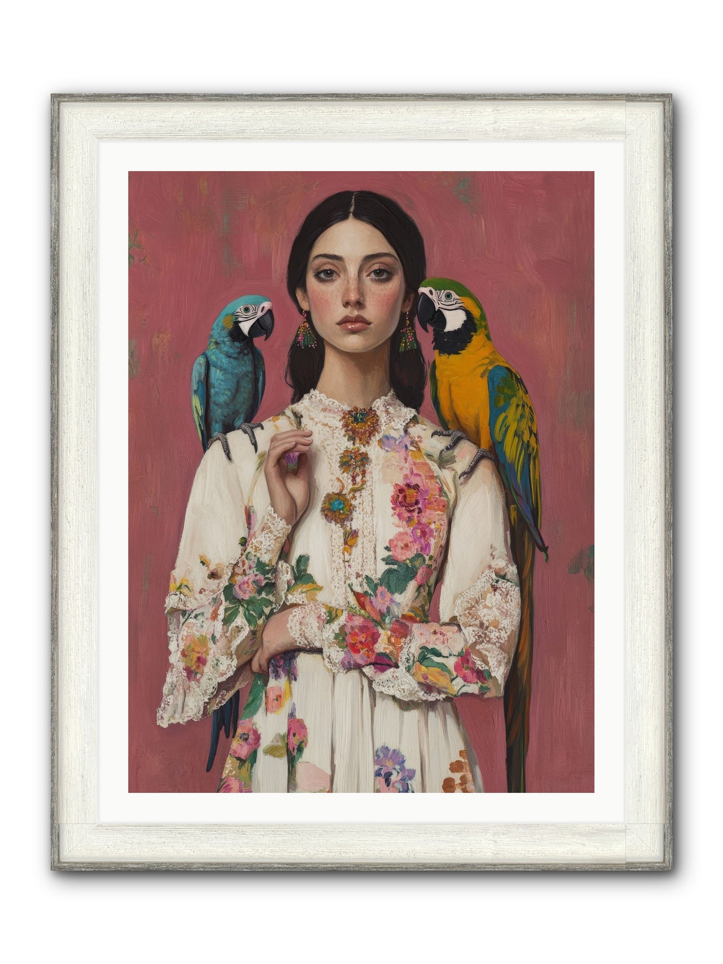 Paris Wore Feathers Framed Print - Driftwood White 30x40