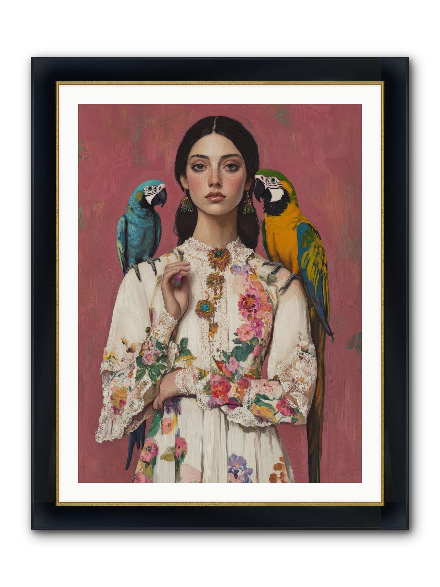 Paris Wore Feathers Framed Print - Wide Black w/Gold 30x40