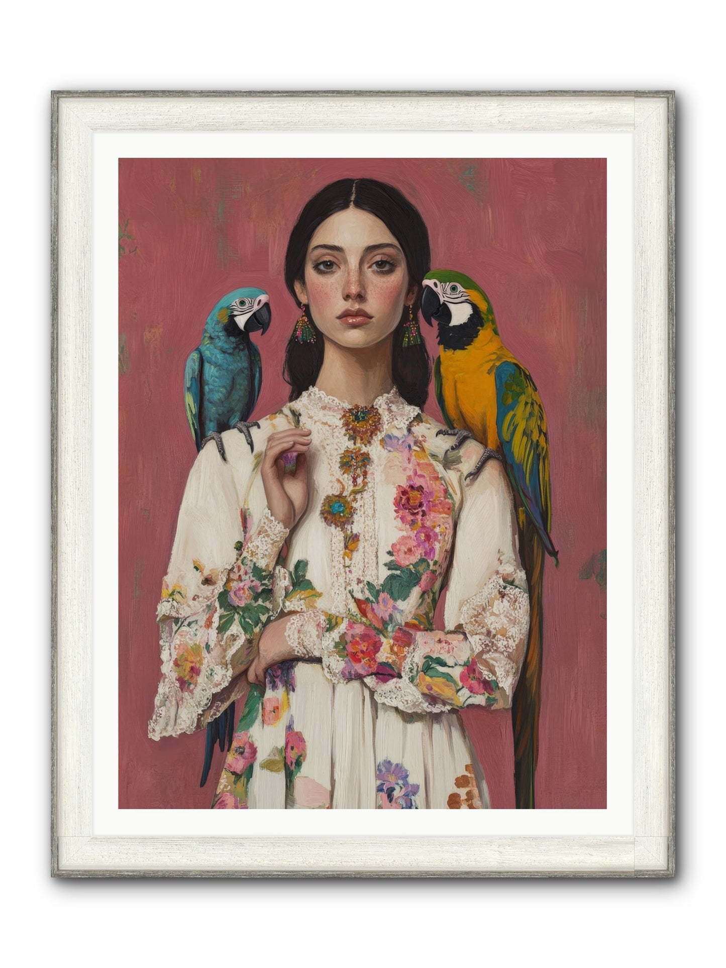 Paris Wore Feathers Framed Print - Driftwood White 36x48