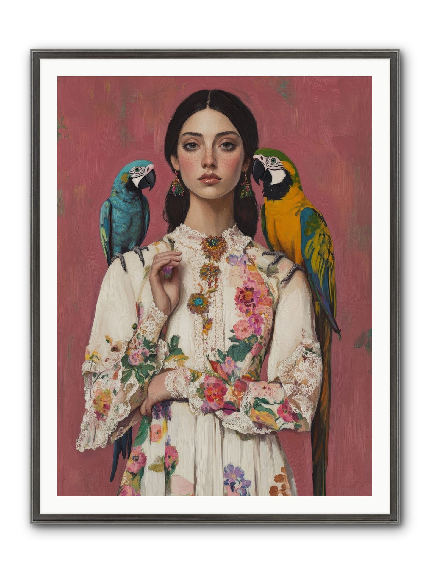 Paris Wore Feathers Framed Print - Slimwoods Black/Silver 36x48