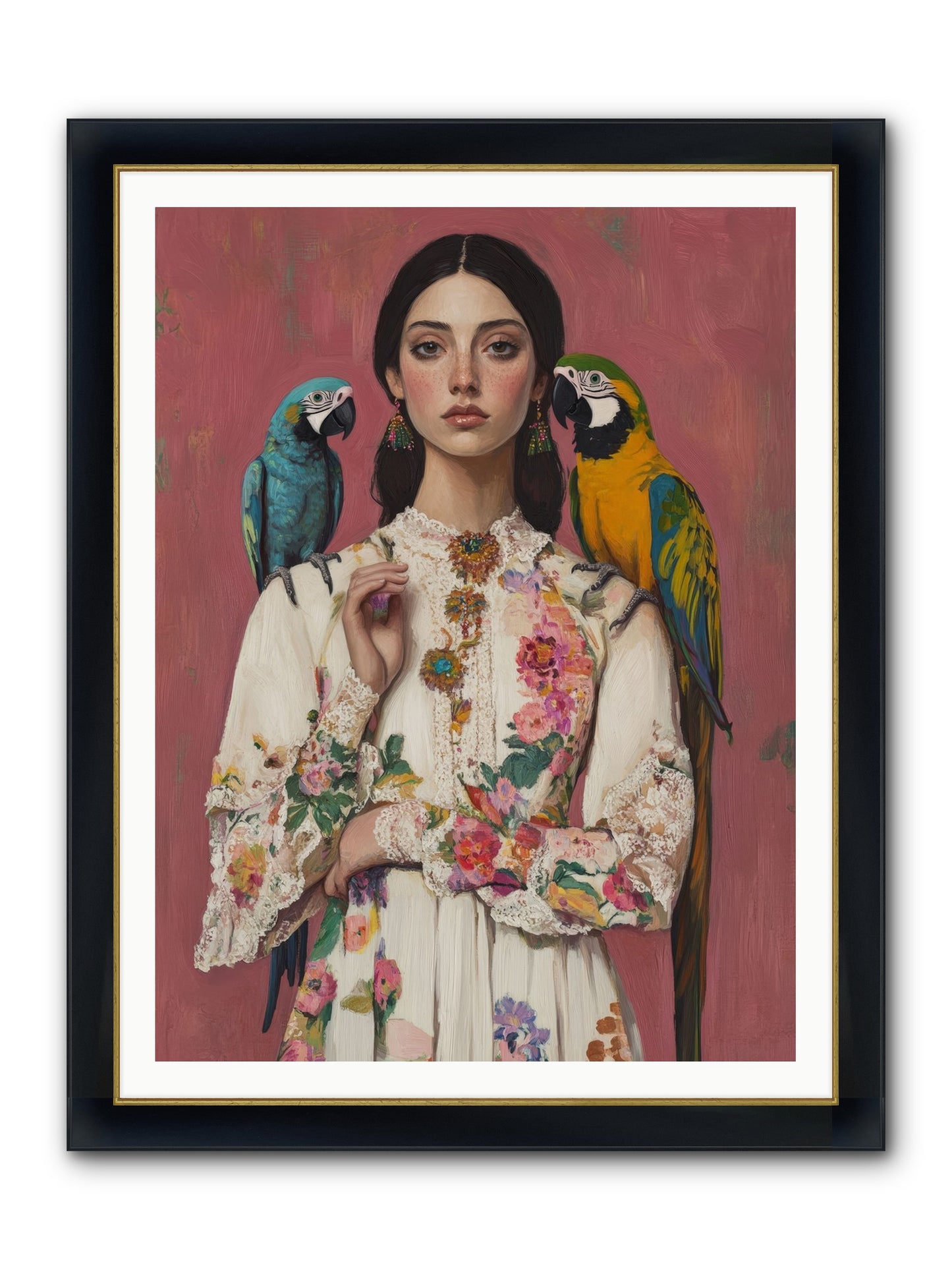 Paris Wore Feathers Framed Print - Wide Black w/Gold 36x48