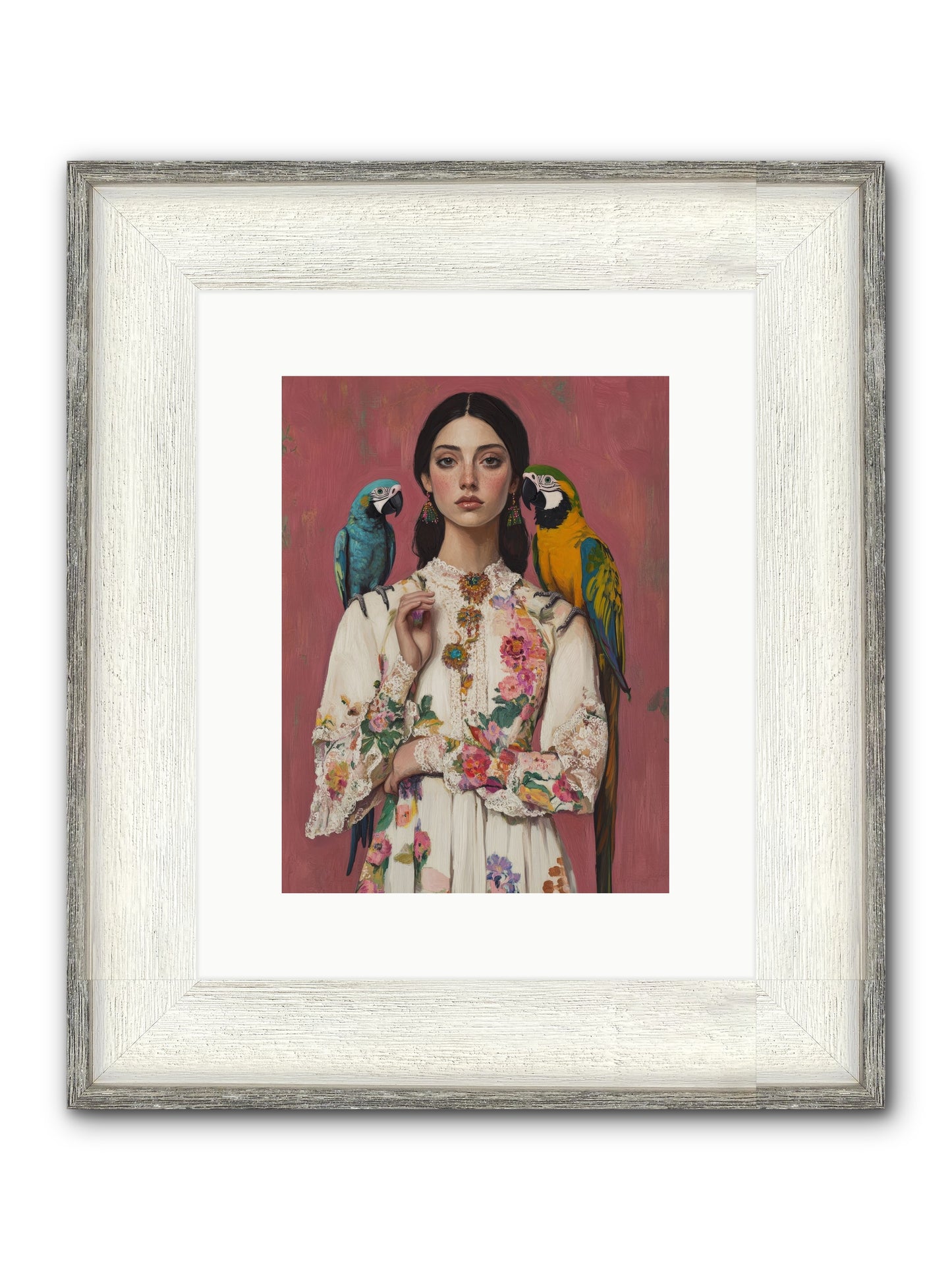 Paris Wore Feathers Framed Print - Driftwood White 9x12