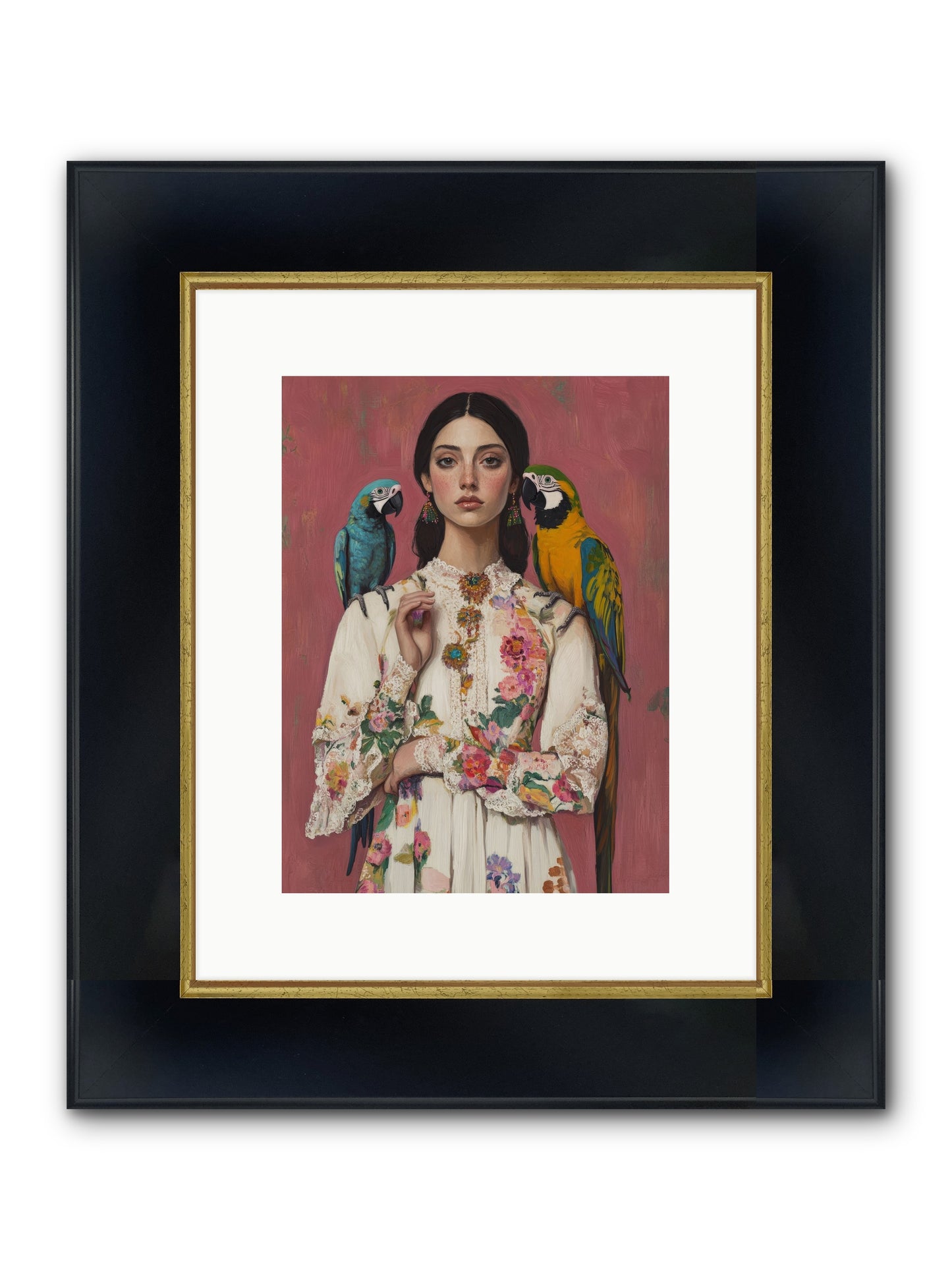 Paris Wore Feathers Framed Print - Wide Black w/Gold 9x12