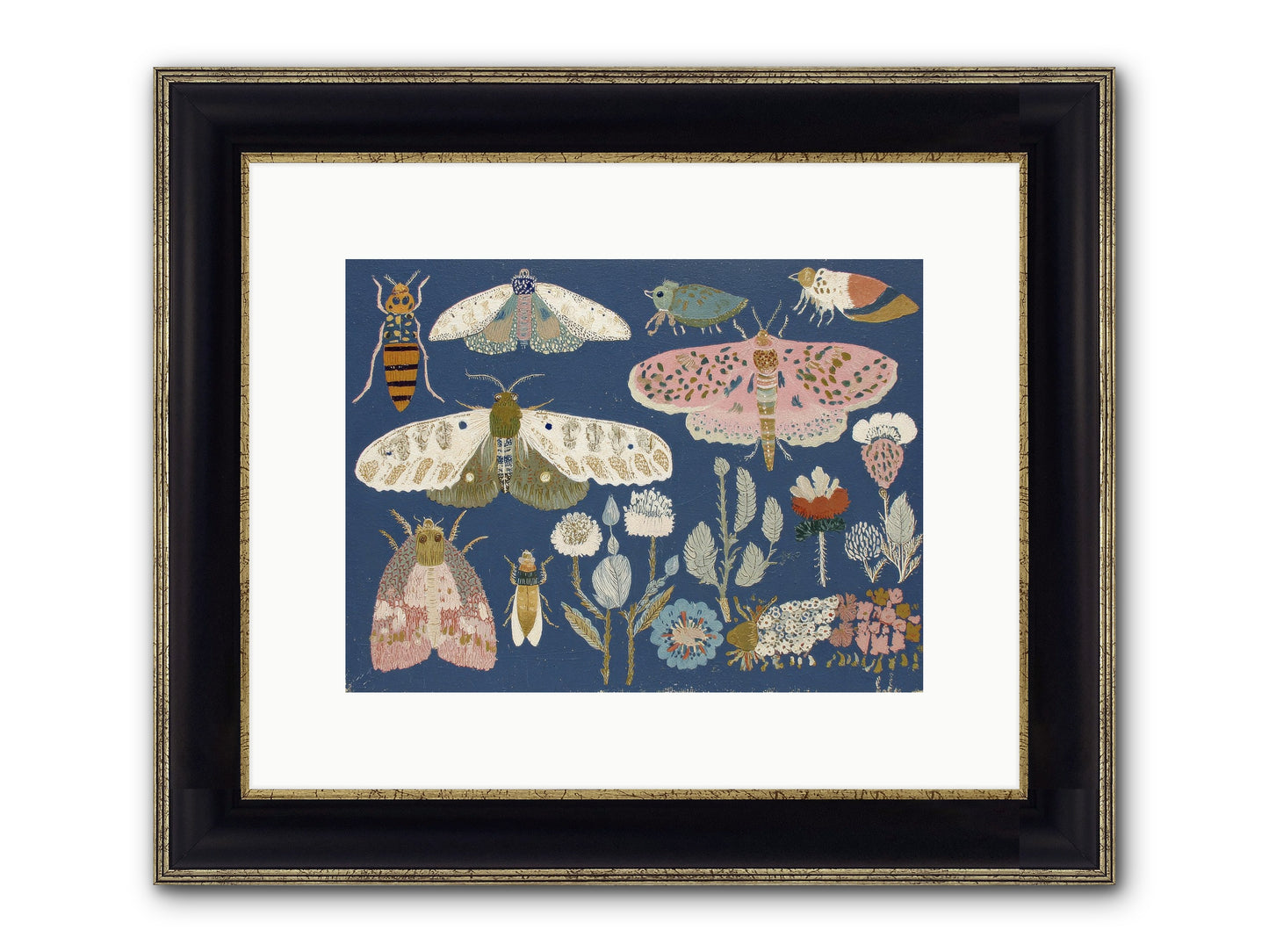 Parisian Paper Crowns Framed Print - Black & Gold 12x9