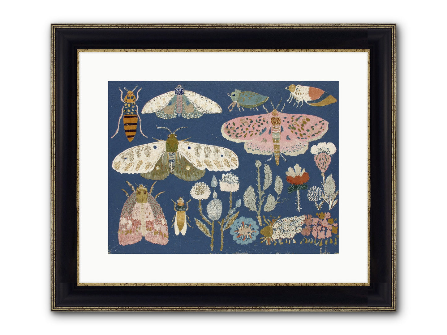 Parisian Paper Crowns Framed Print - Black & Gold 16x12