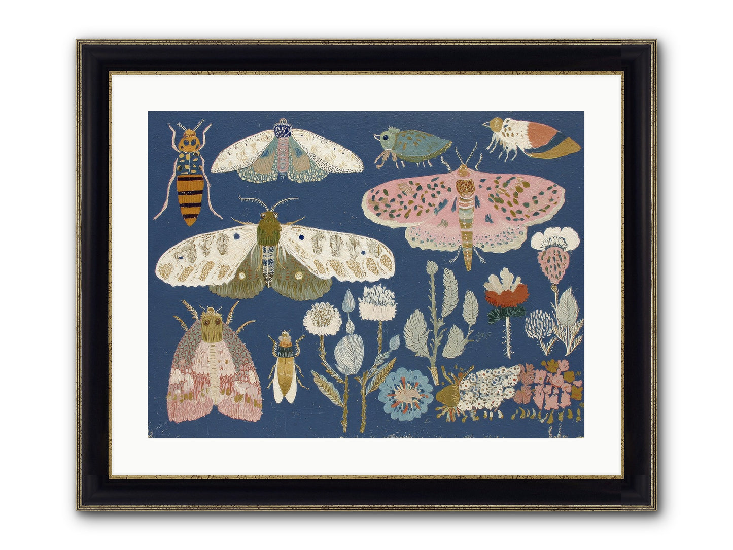 Parisian Paper Crowns Framed Print - Black & Gold 24x18